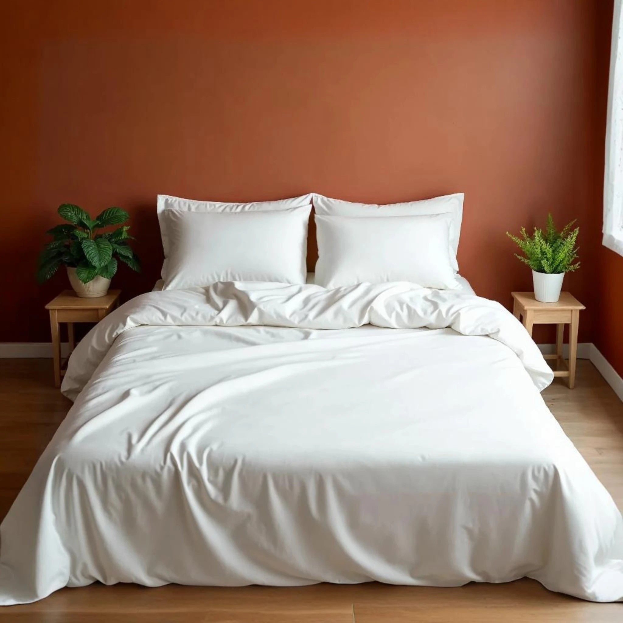 2 Royal Comfort Bamboo Blended Sheet & Pillowcases Set 1000TC Ultra Soft Bedding - Double Bed - White - Double Bed - White, 2 of 4