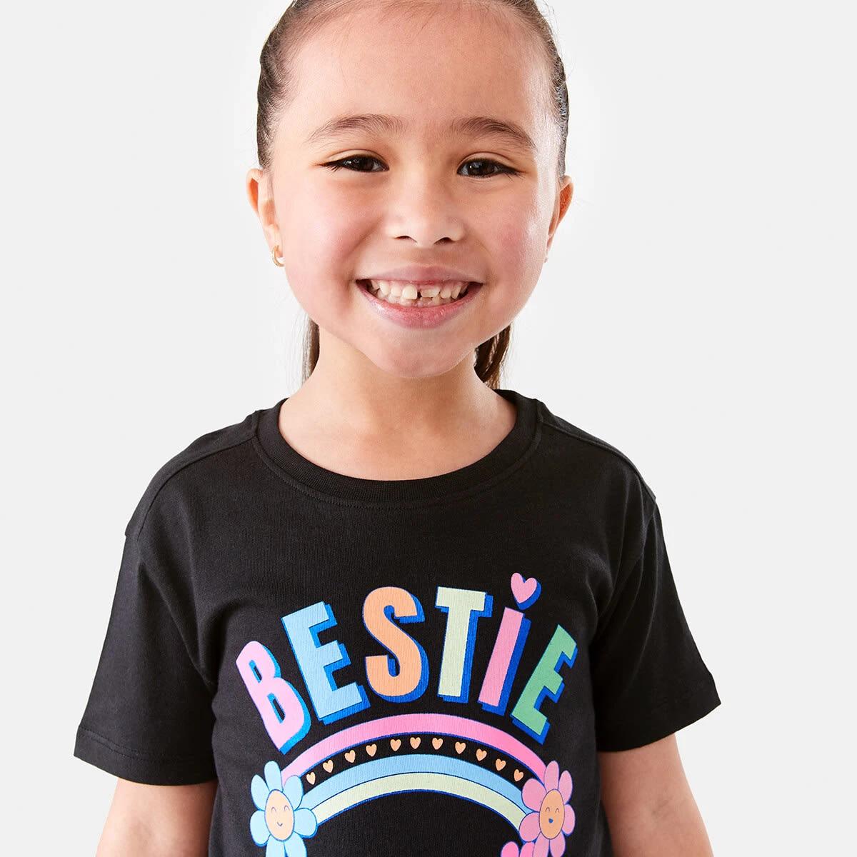 3 Short Sleeve Placement Print T-shirt Blk Bestie, 3 of 7