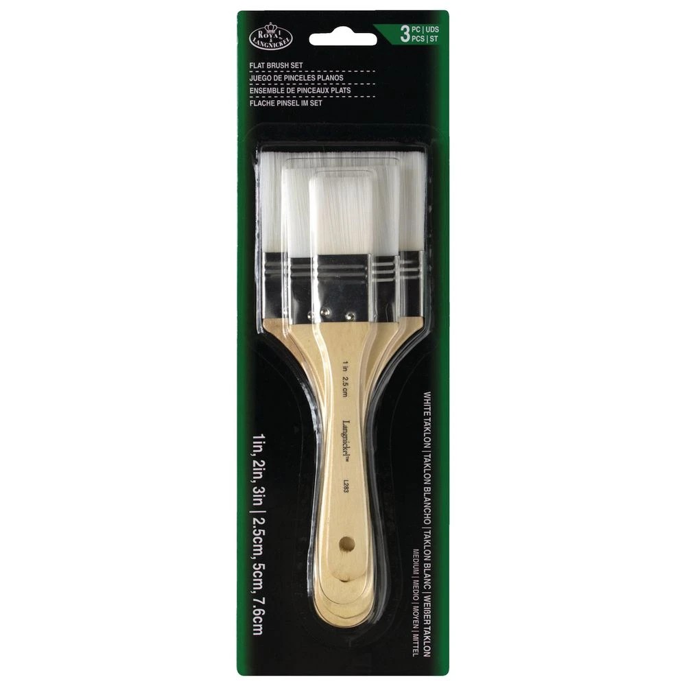 3 Royal & Langnickel Flat Brush Set 3 Pieces, 3 of 3