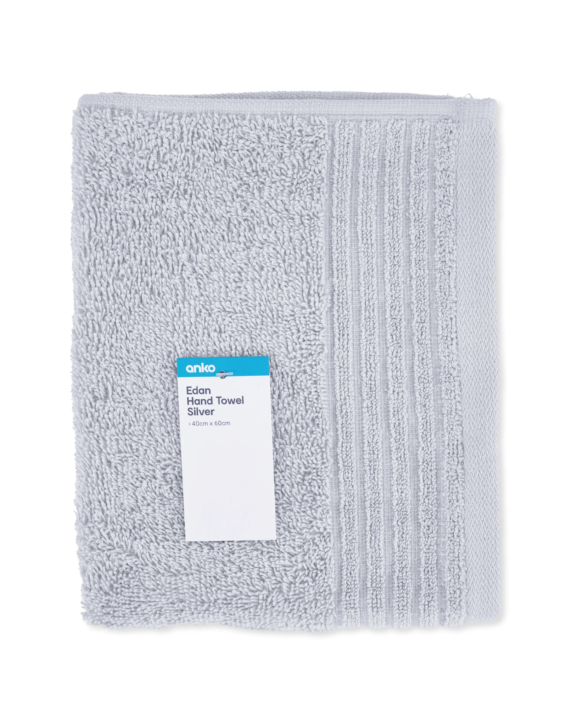 5 Edan Cotton Hand Towel - Silver Look, 5 of 5
