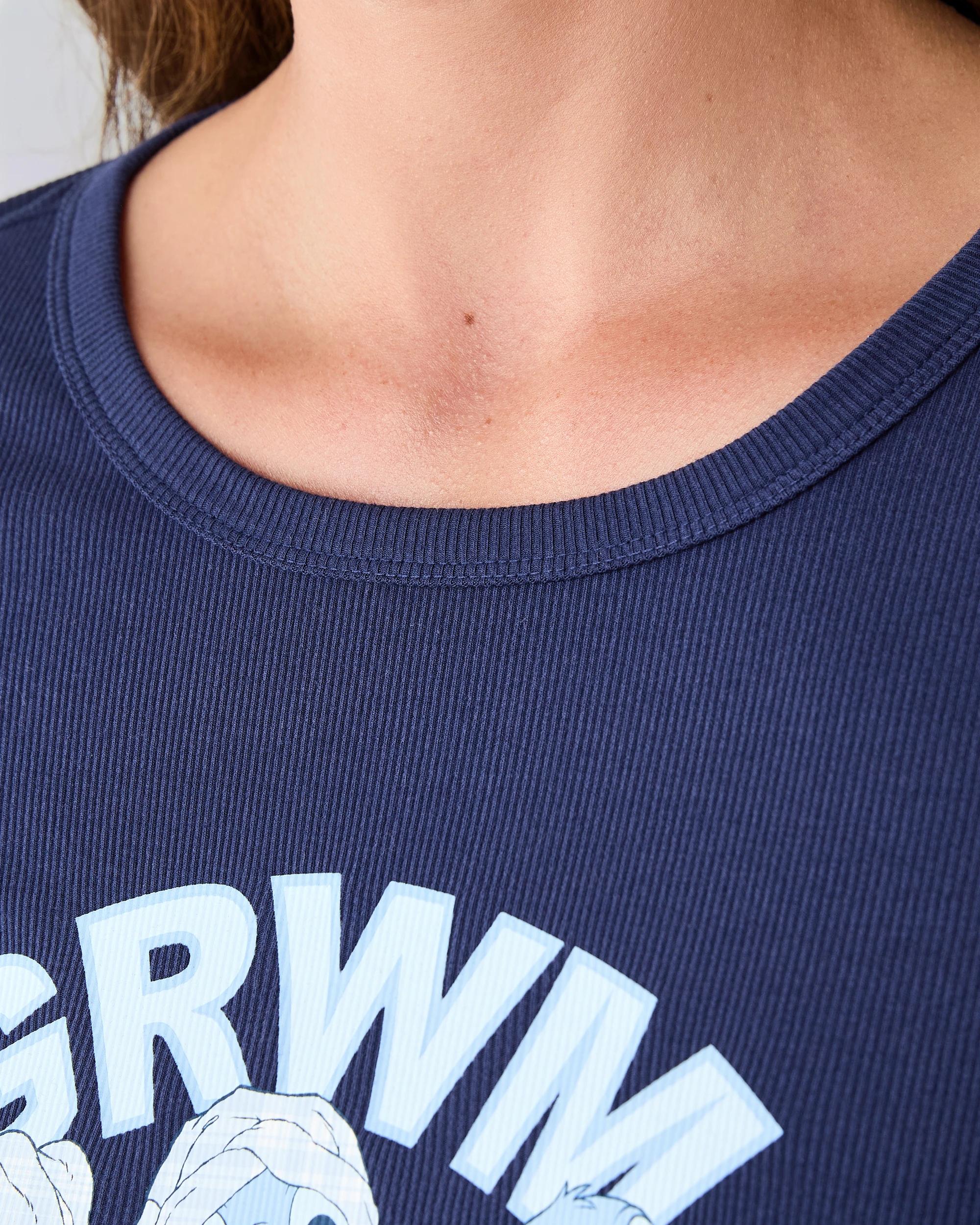 6 Disney Stitch License Long Sleeve Rib Top and Flannel Pants Pyjama Set Stch Grwm, 6 of 7