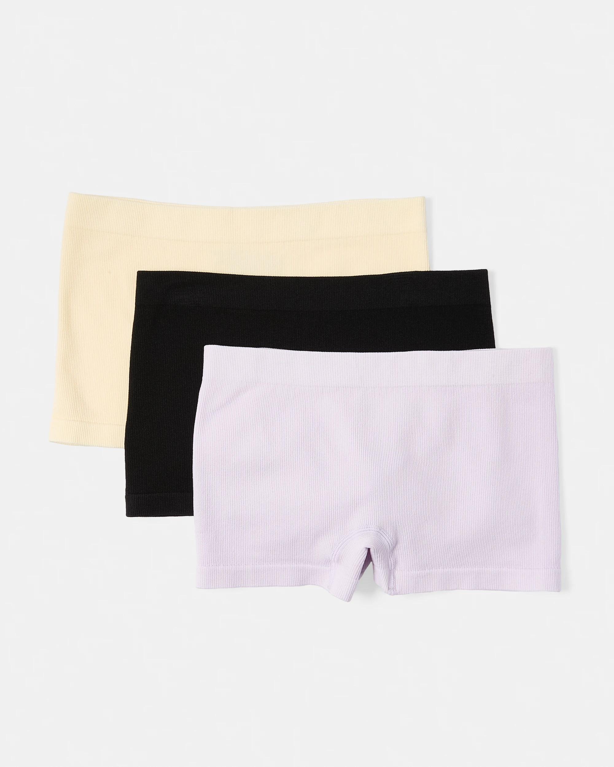 1 3 Pack Rib Seamfree Shorties Pur Shorti, 1 of 5