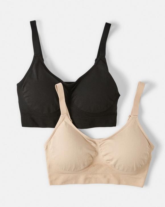 2 Pack Full Figure Seamfree Crop Bras