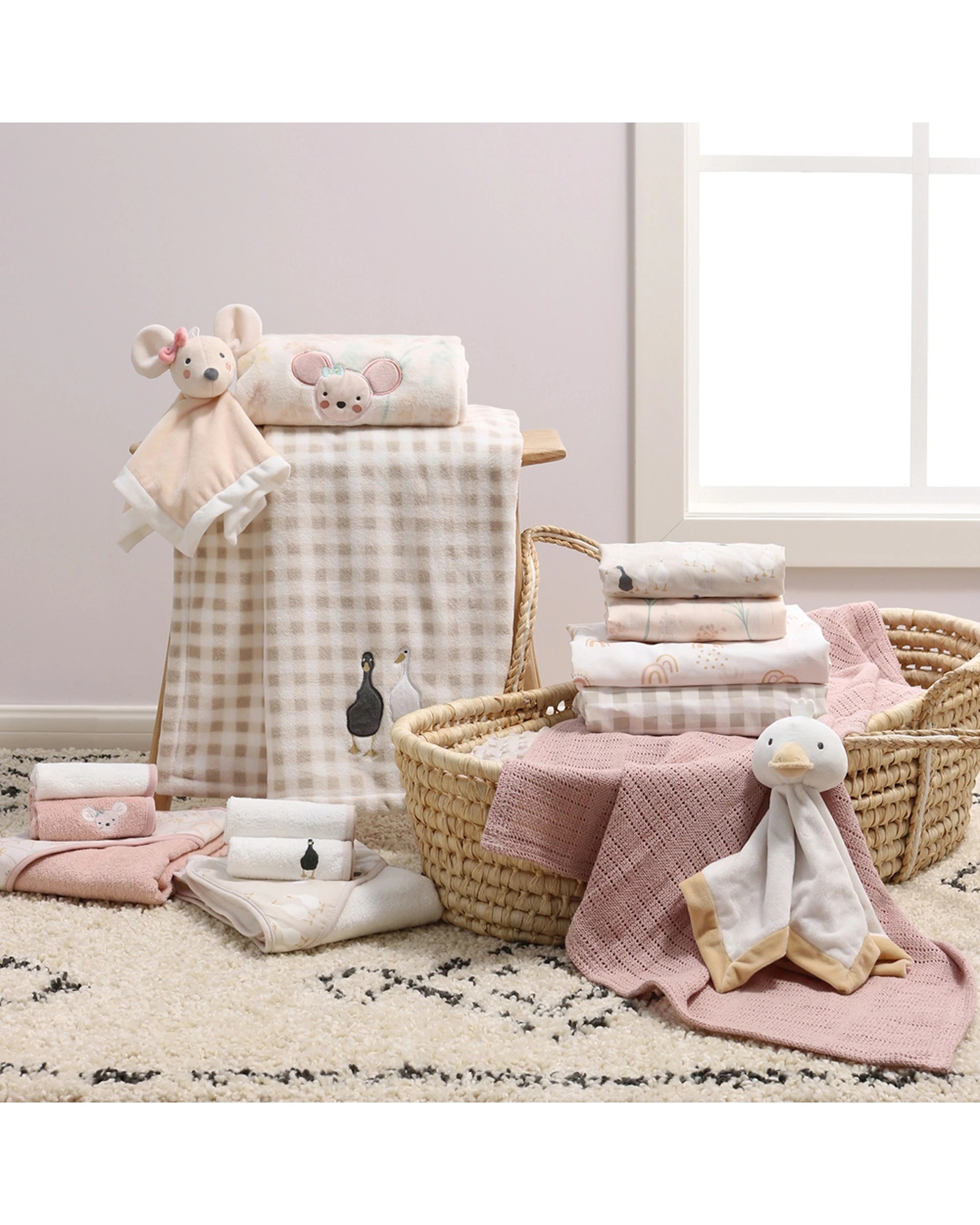 3 Little Haven Brushed Cotton Rainbows Baby Wrap Blanket Swaddle Lightweight - Multi, 3 of 3