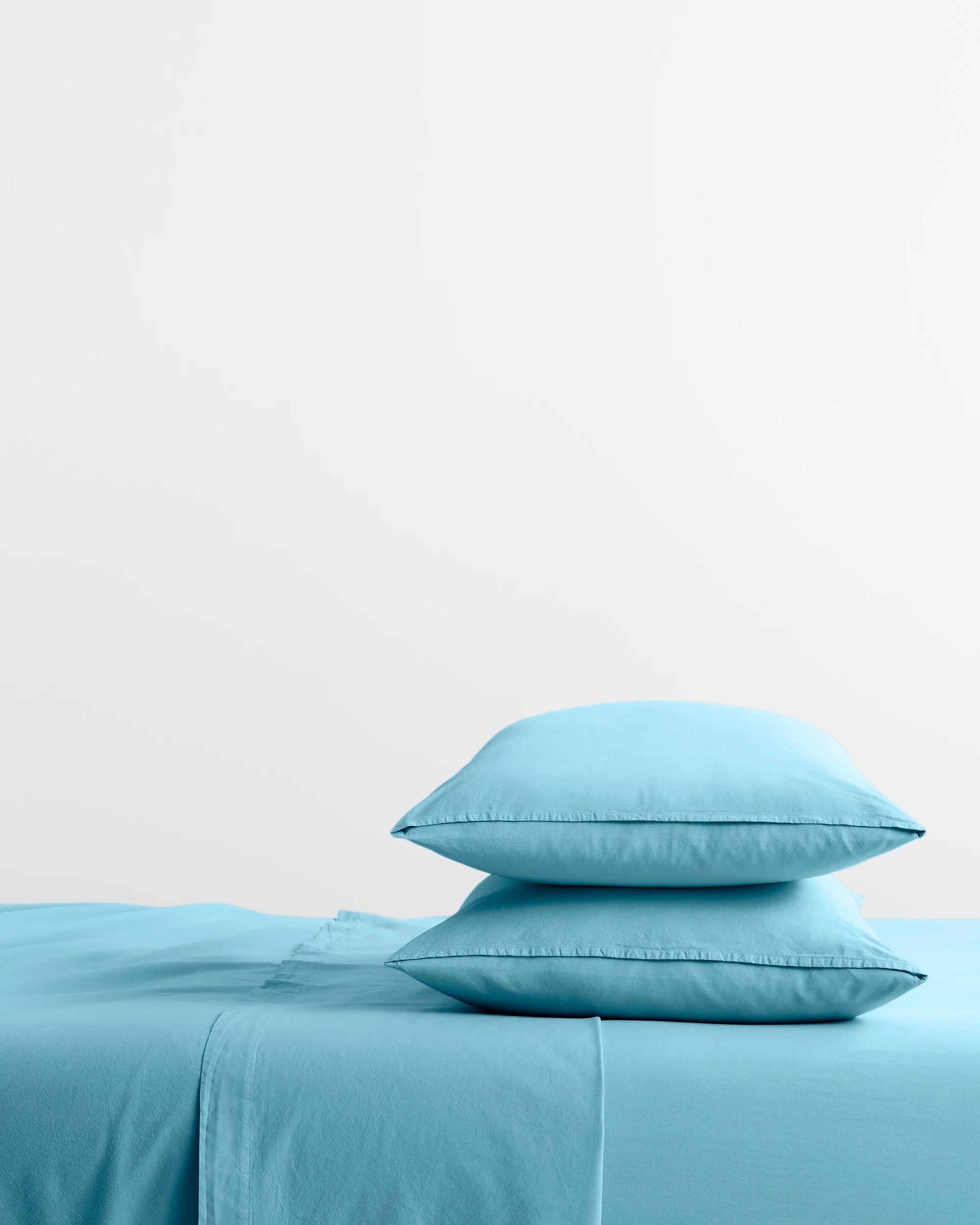 1 Arlo Stonewash 2 Pack Cotton Standard Pillowcase - Adriatic Blue - One Size - Blue, 1 of 3