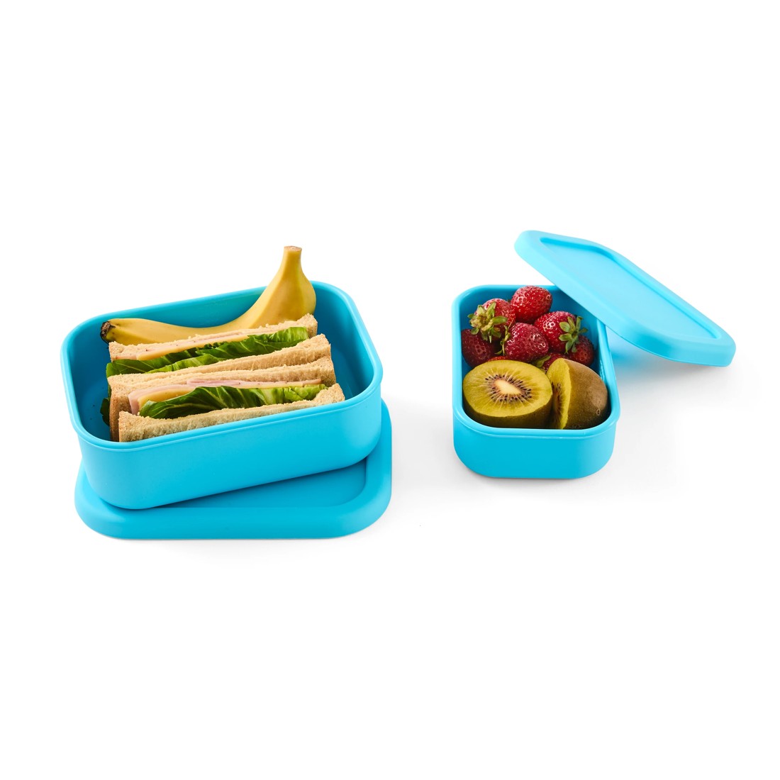 2 2 Pack Blue Silicone Snack Box, 2 of 10
