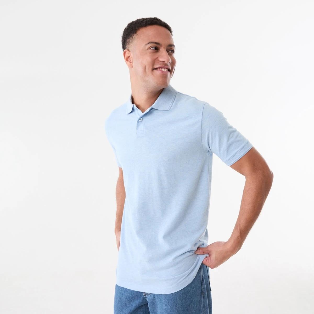 2 Pique Polo Shirt FOG BLUE MARLE, 2 of 5