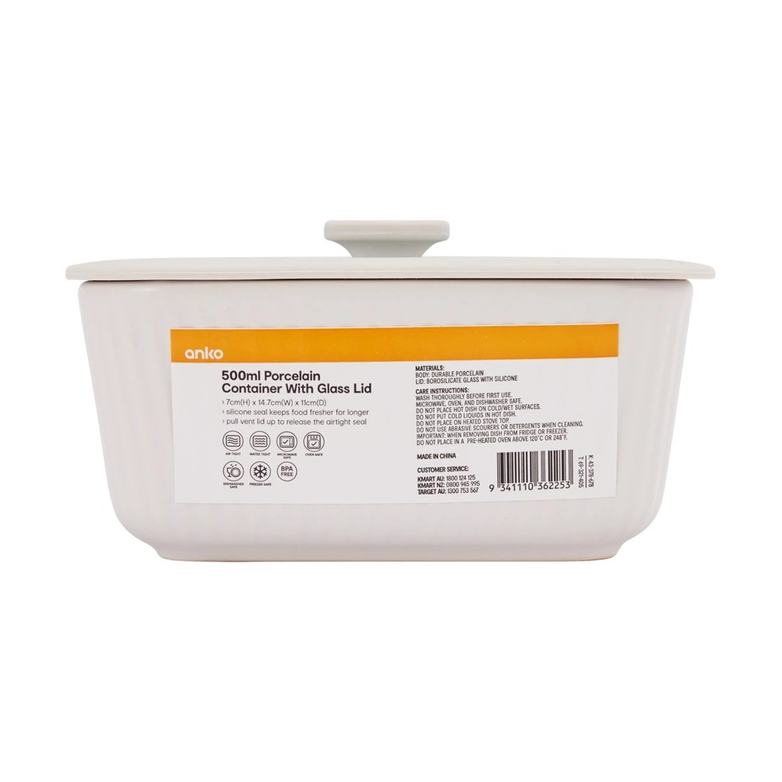 4 500ml Porcelain Container with Glass Lid, 4 of 4