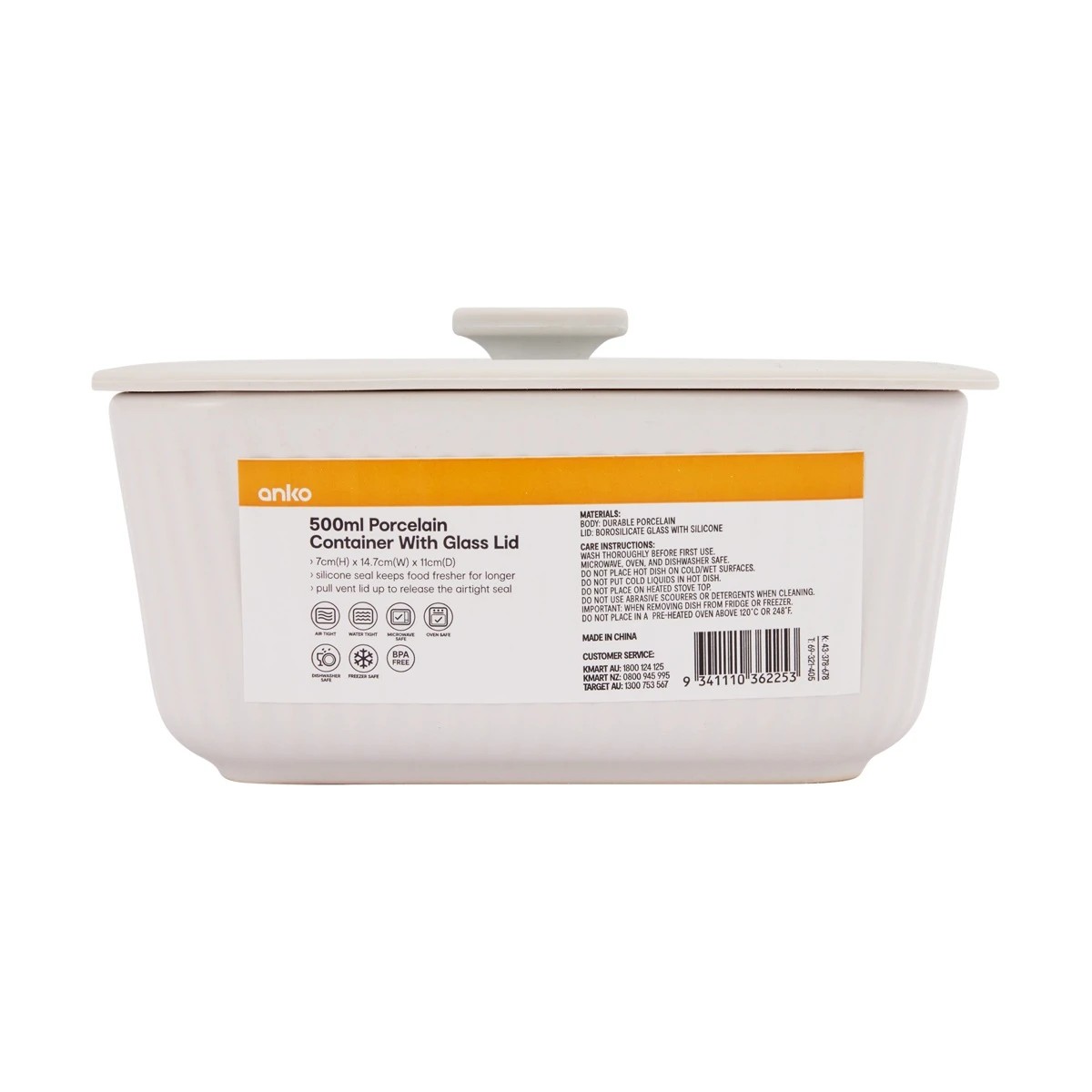 4 500ml Porcelain Container with Glass Lid, 4 of 4