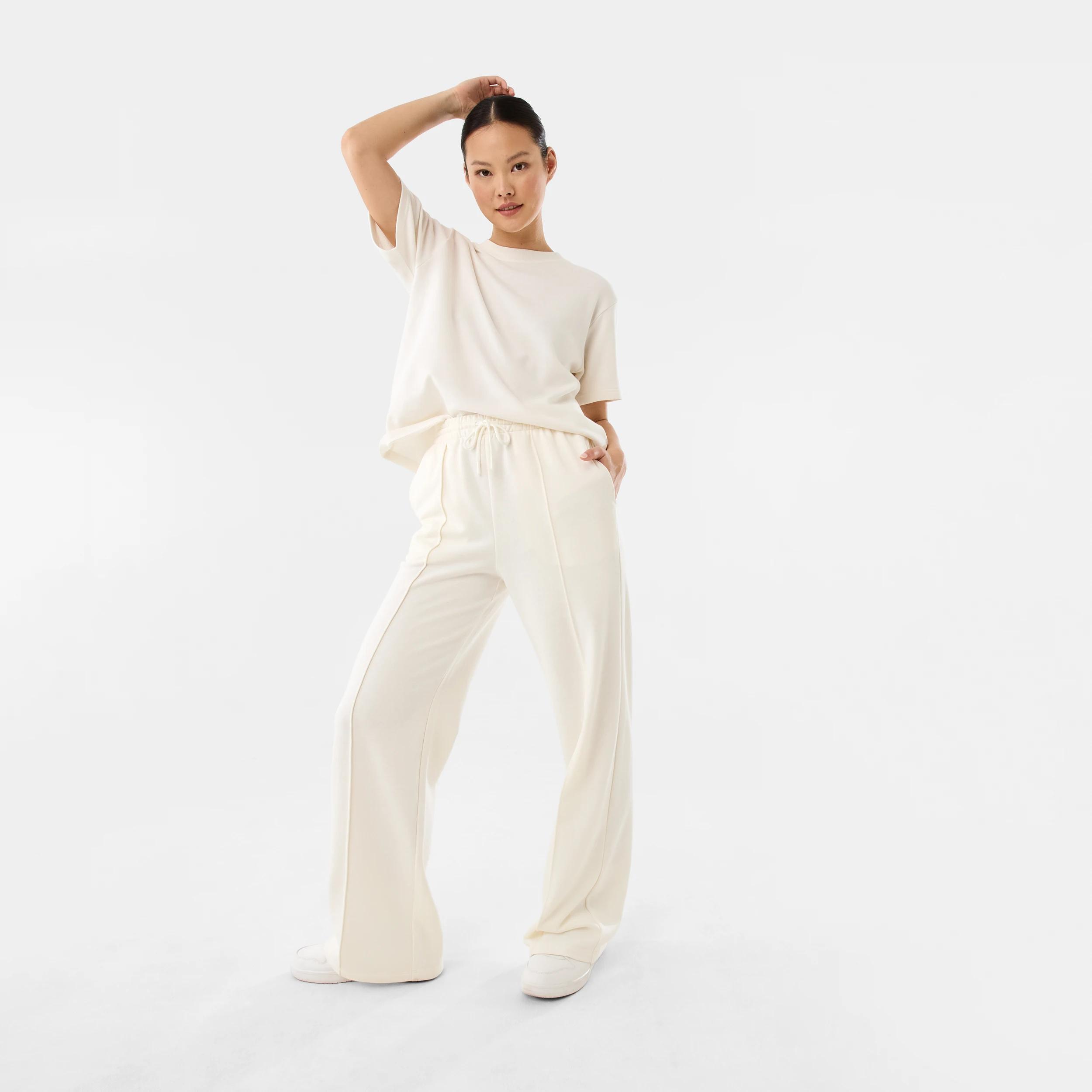 2 Active Womens French Terry Trackpants EGRET WHITE, 2 of 6