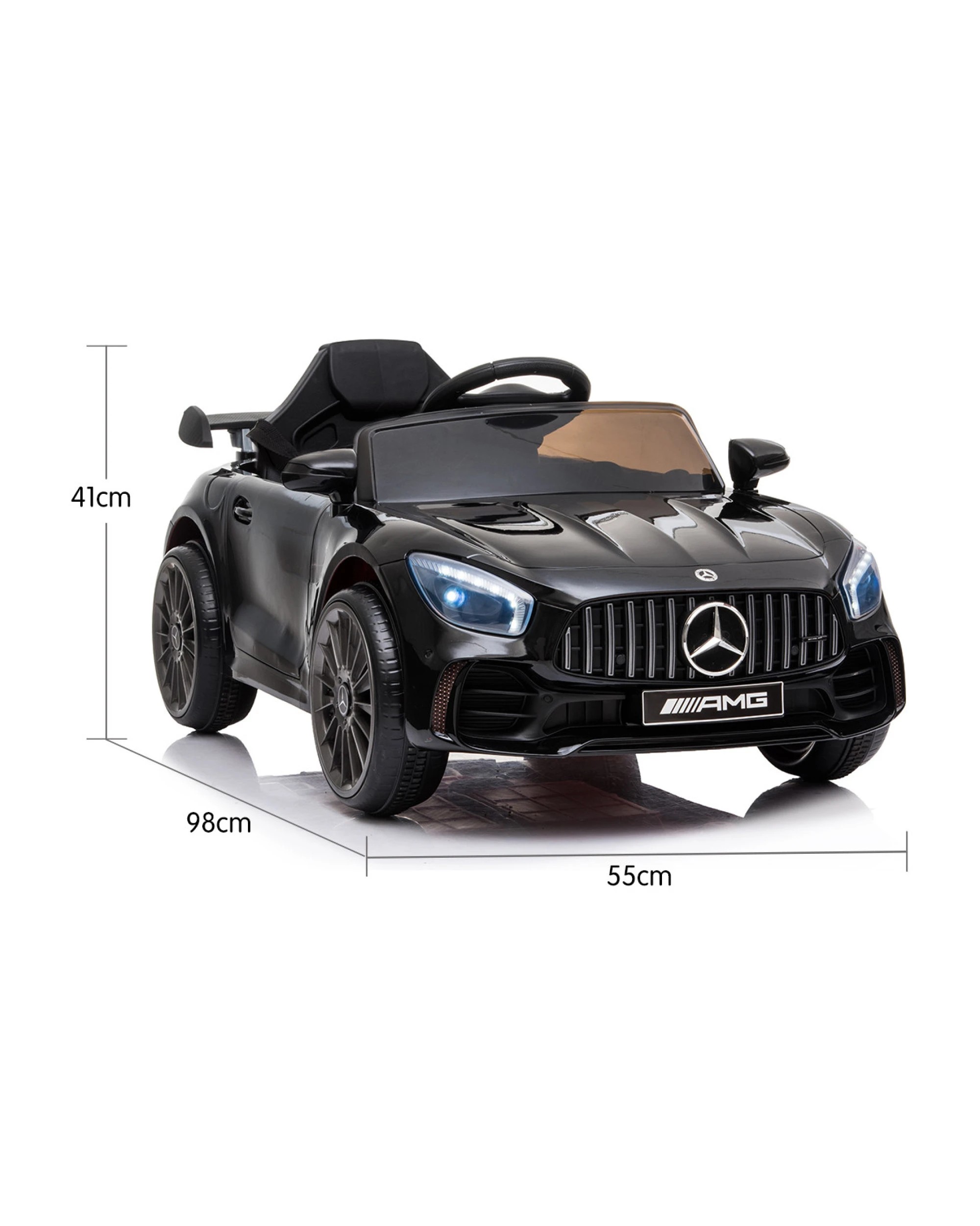 3 Kahuna Mercedes-AMG GTR Licensed Kids Electric Ride-On Car, Remote Control, Black - Black, 3 of 7