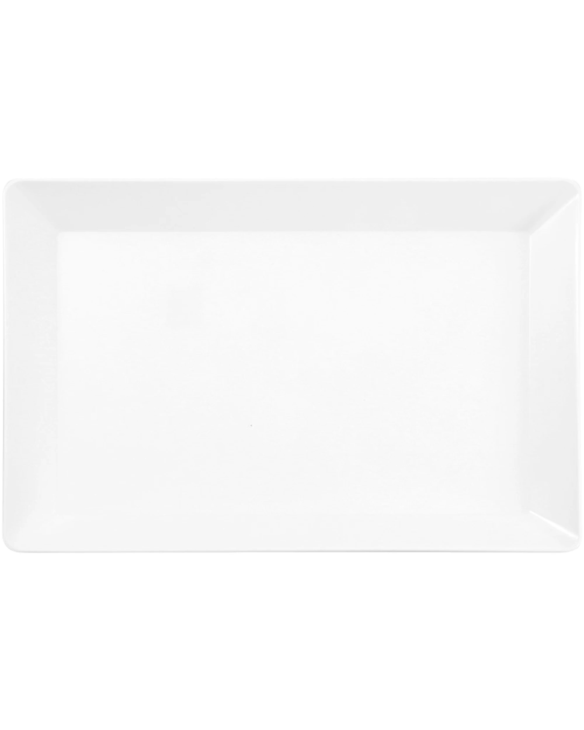 1 Lemon & Lime White Plastic Rectangle Serving Platter 38cm - White, 1 of 3