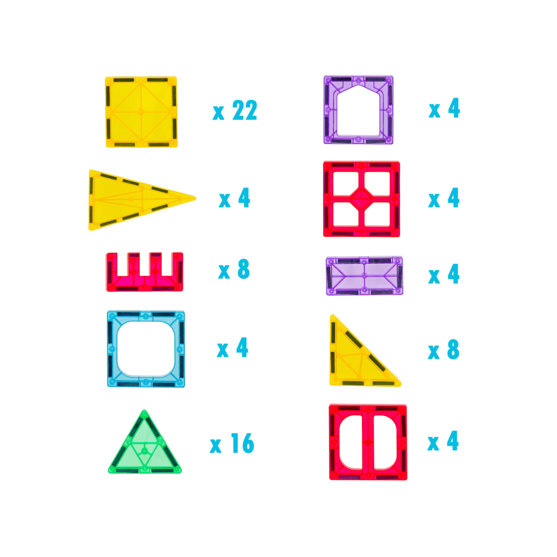 3 Gem Toys 78 Pcs Non-toxic Stem Educational, Durable Magnetic Tiles/puzzle With Storage Bag, 3 of 7