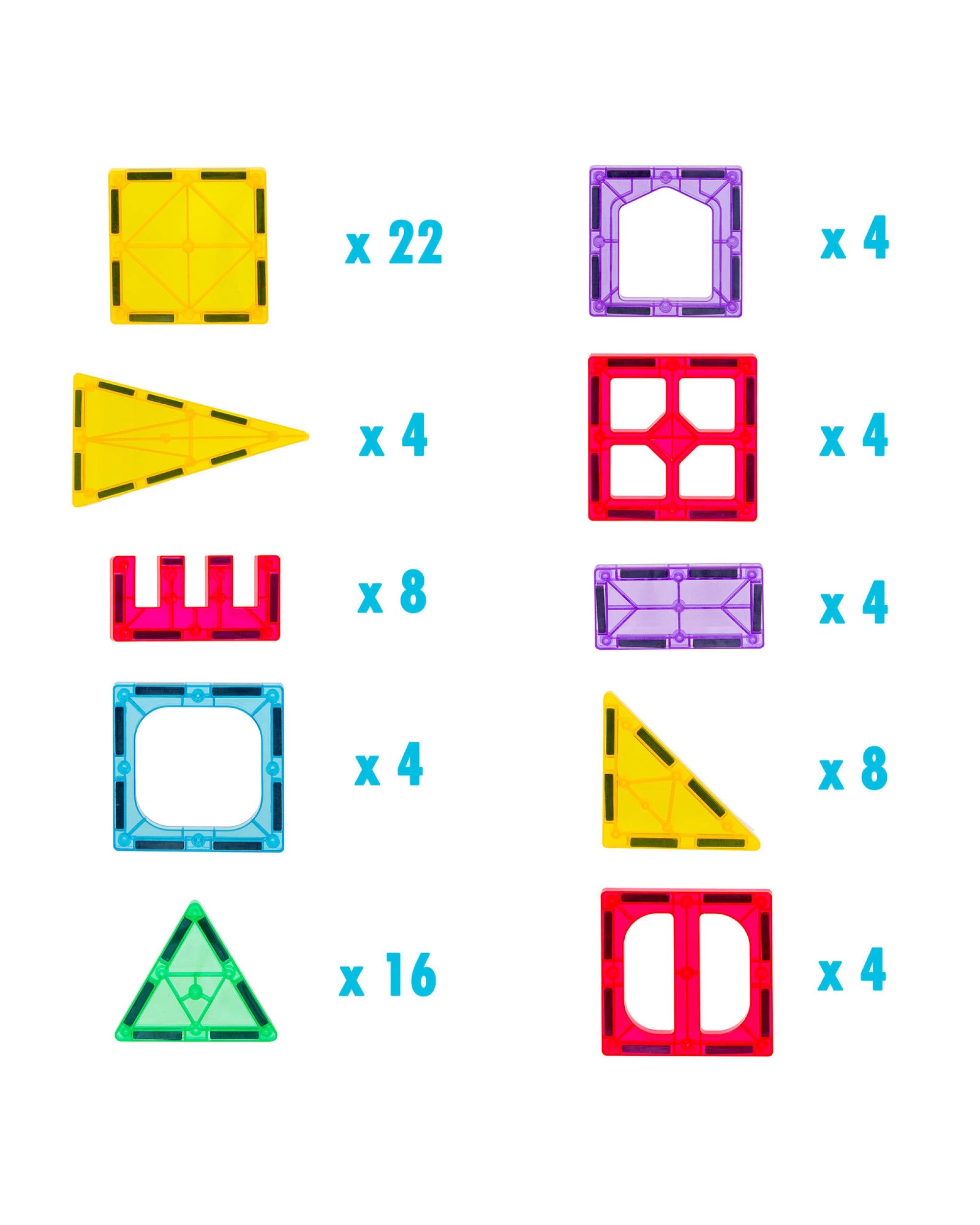 3 Gem Toys 78 Pcs non-toxic STEM Educational, Durable Magnetic Tiles/Puzzle with Storage Bag, 3 of 7