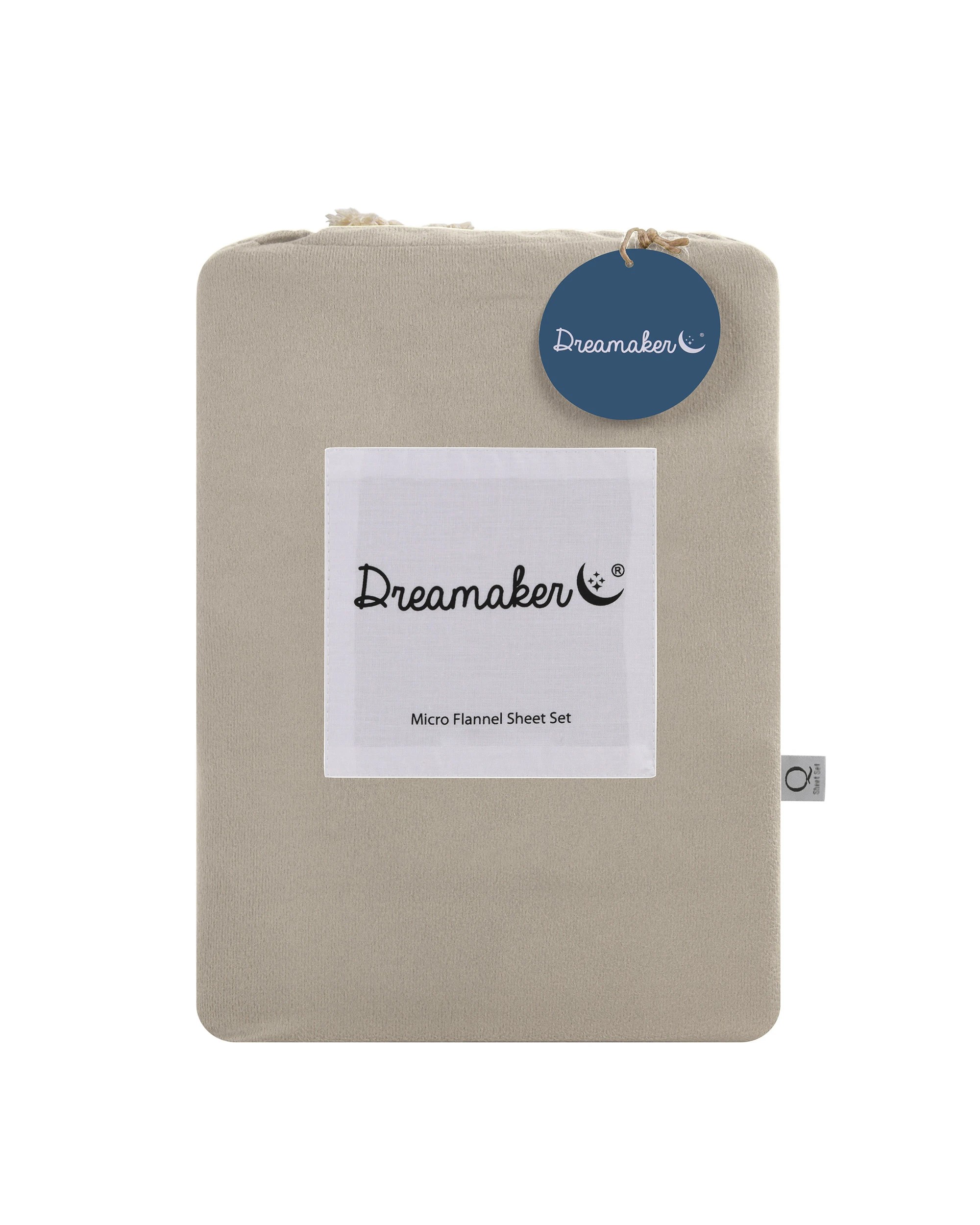8 Dreamaker Micro Flannel Sheet Set - Super King Bed - Stone, 8 of 8