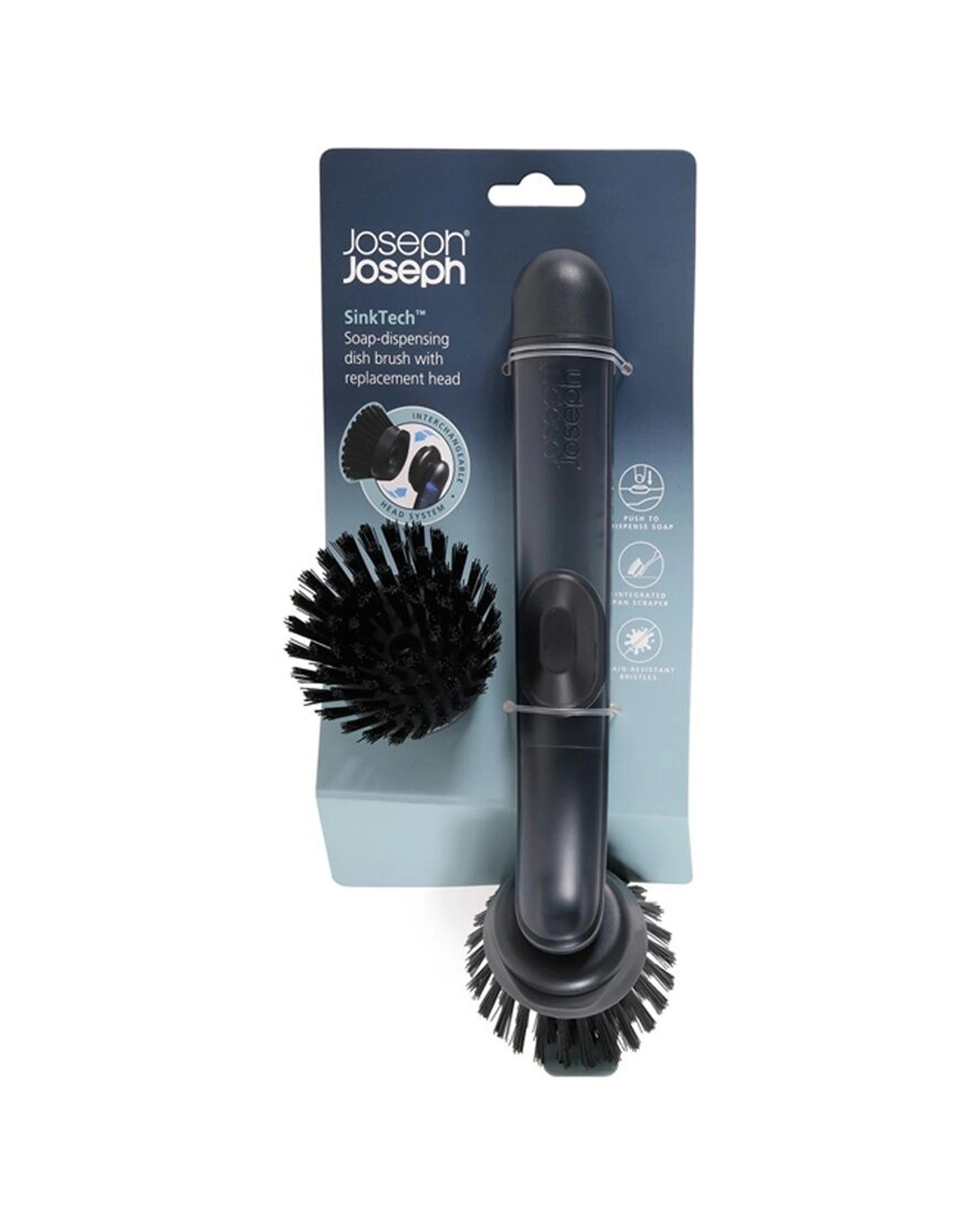 1 Joseph Joseph SinkTech Soap Dispensing Dish Brush With Replacement Head - Clear, 1 of 7