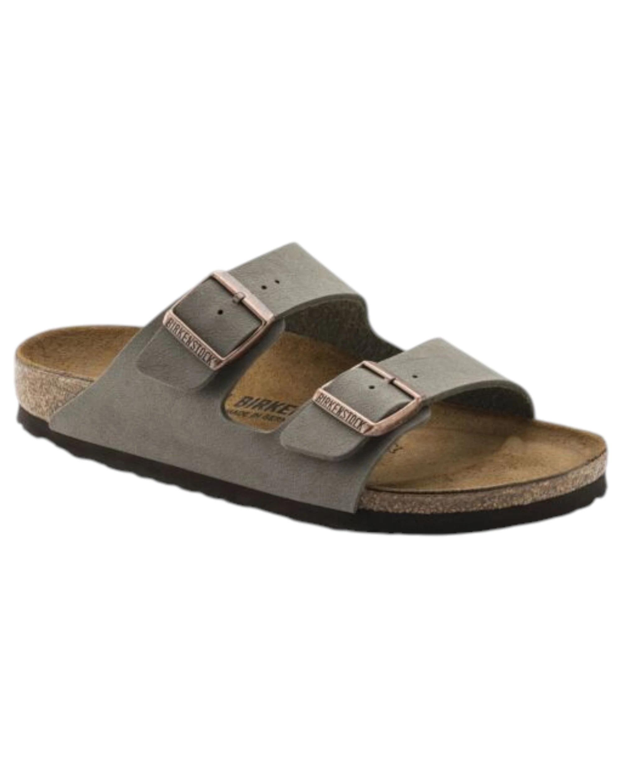 4 Birkenstock Womens Arizona Birko Flor Birkibuc Slip On Sandals STONE, 4 of 6