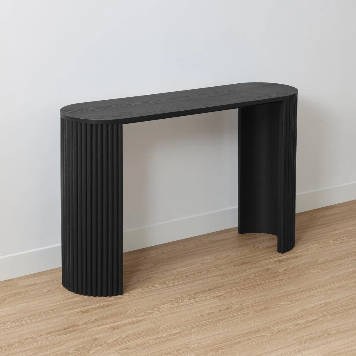 4 Ribbed Console Table - Black, 4 of 8