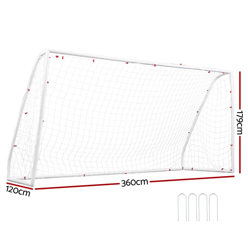 2 Everfit 12FT Soccer Football Goal Net UPVC Frame - White, 2 of 6