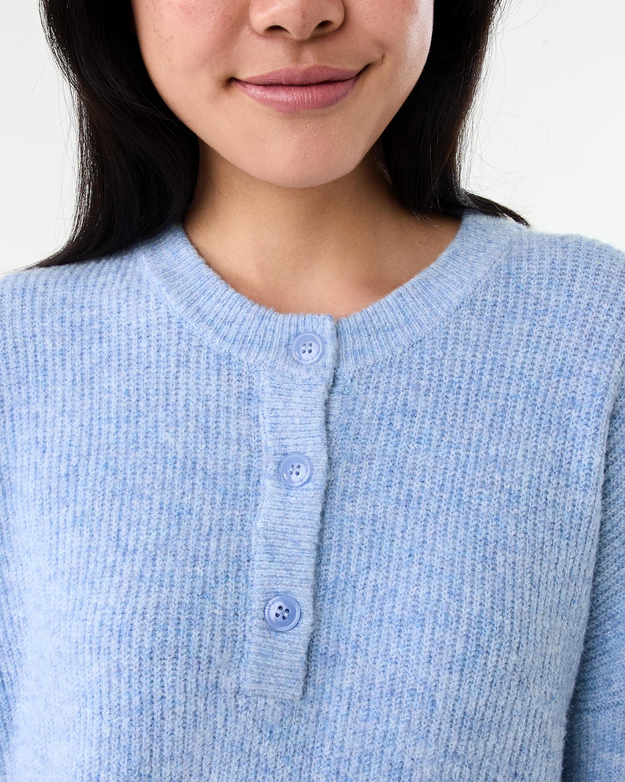 5 Quarter Button Jumper Chmbr Blue, 5 of 6