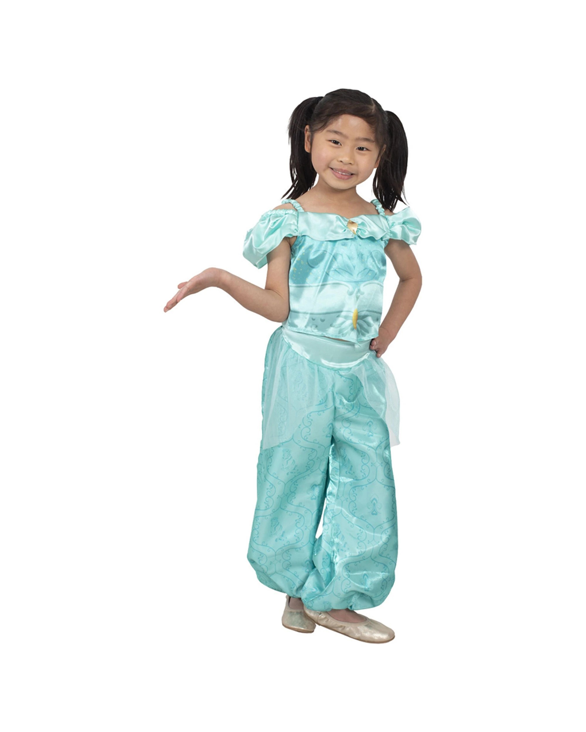 2 Disney Jasmine Filagree Costume Kids Dress Up Party Cosplay Outfit Size 4-6y - Blue, 2 of 3