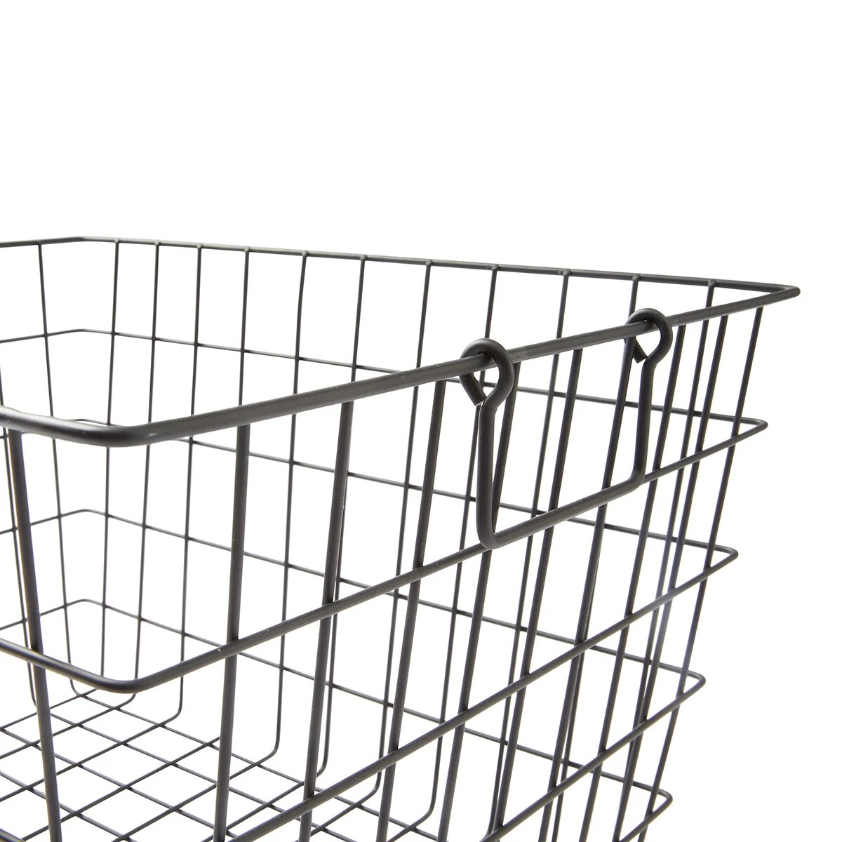 6 Rectangle Wire Basket - Large, Black, 6 of 8