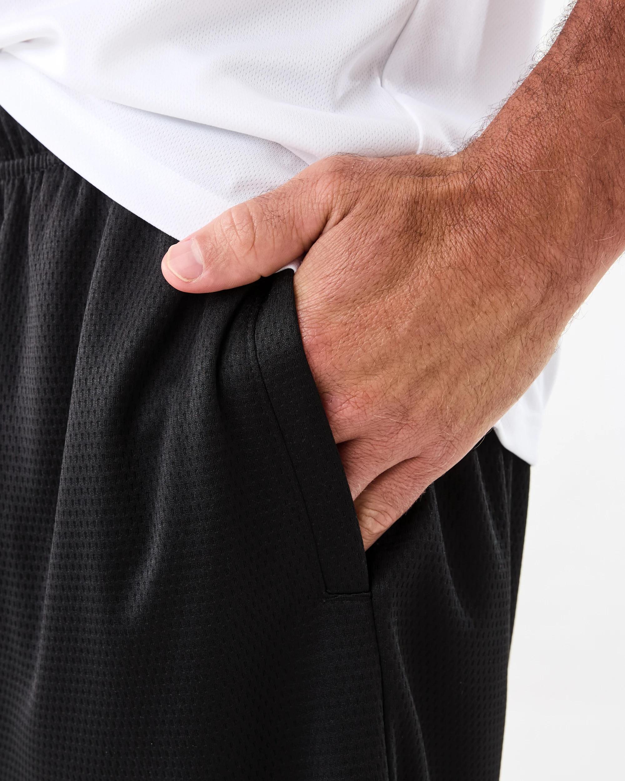 5 Active Mens 8in. Mesh Shorts Black, 5 of 7