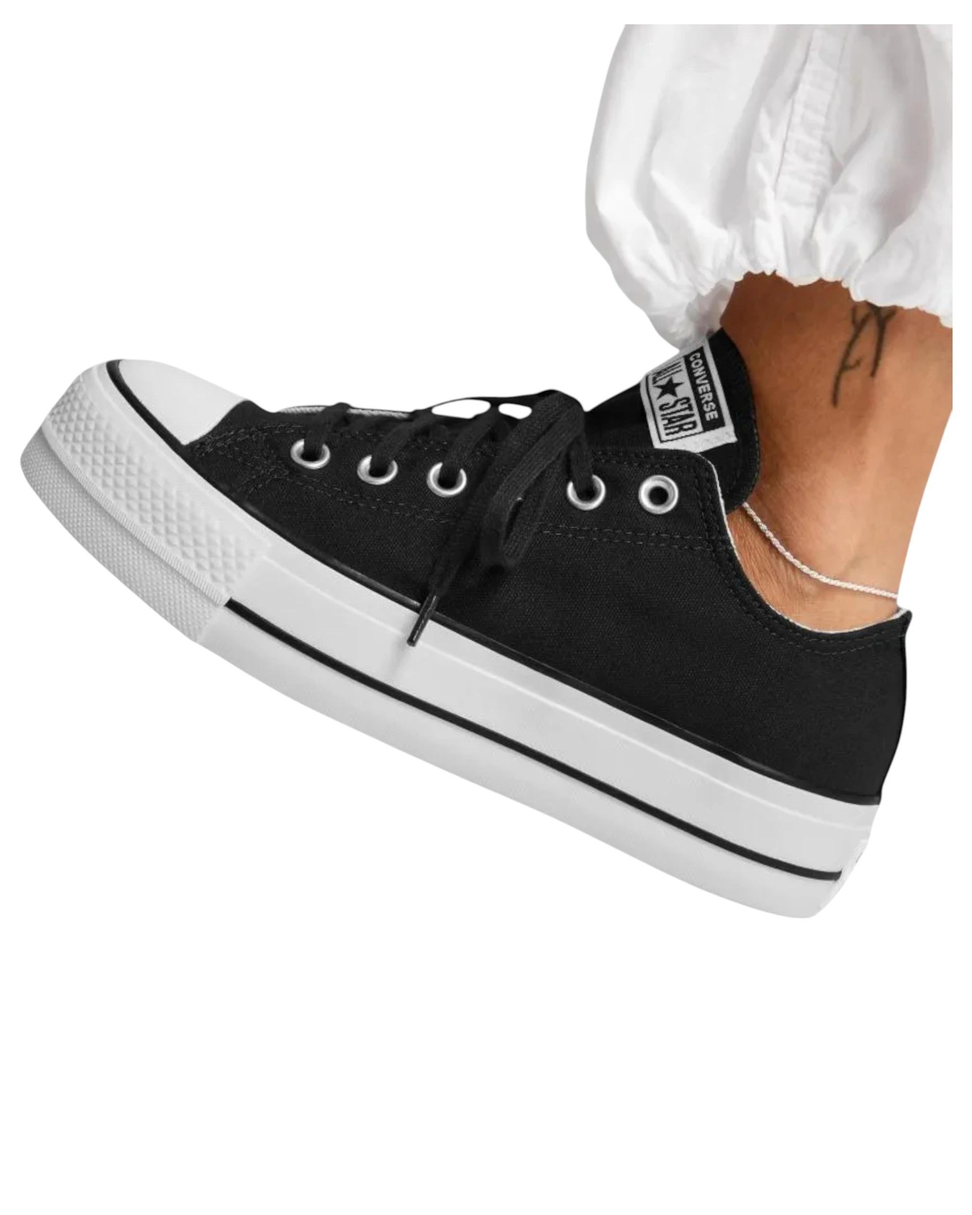 7 Converse Womens Chuck Taylor All Star Canvas Lift Low Top Sneaker BLACK/WHITE, 7 of 7