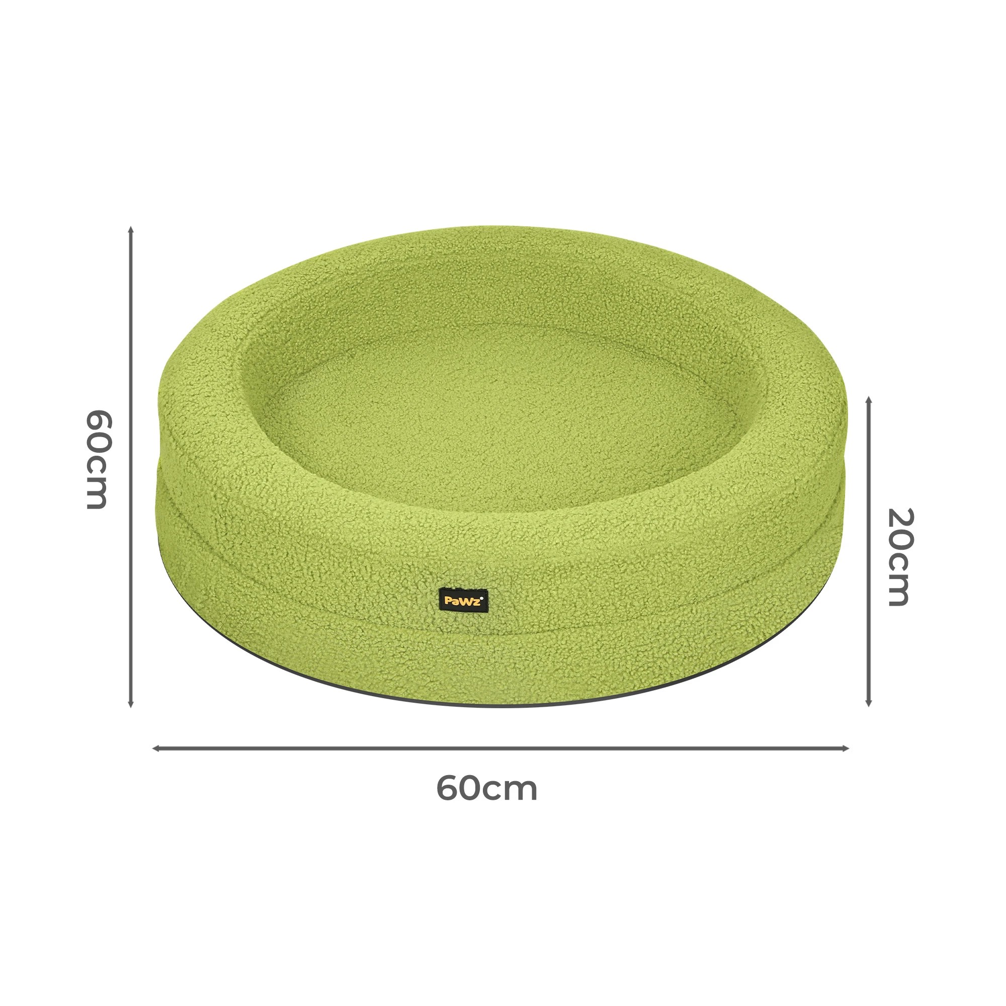 3 Pawz Washable Round Pet Bed  M - Green, 3 of 9
