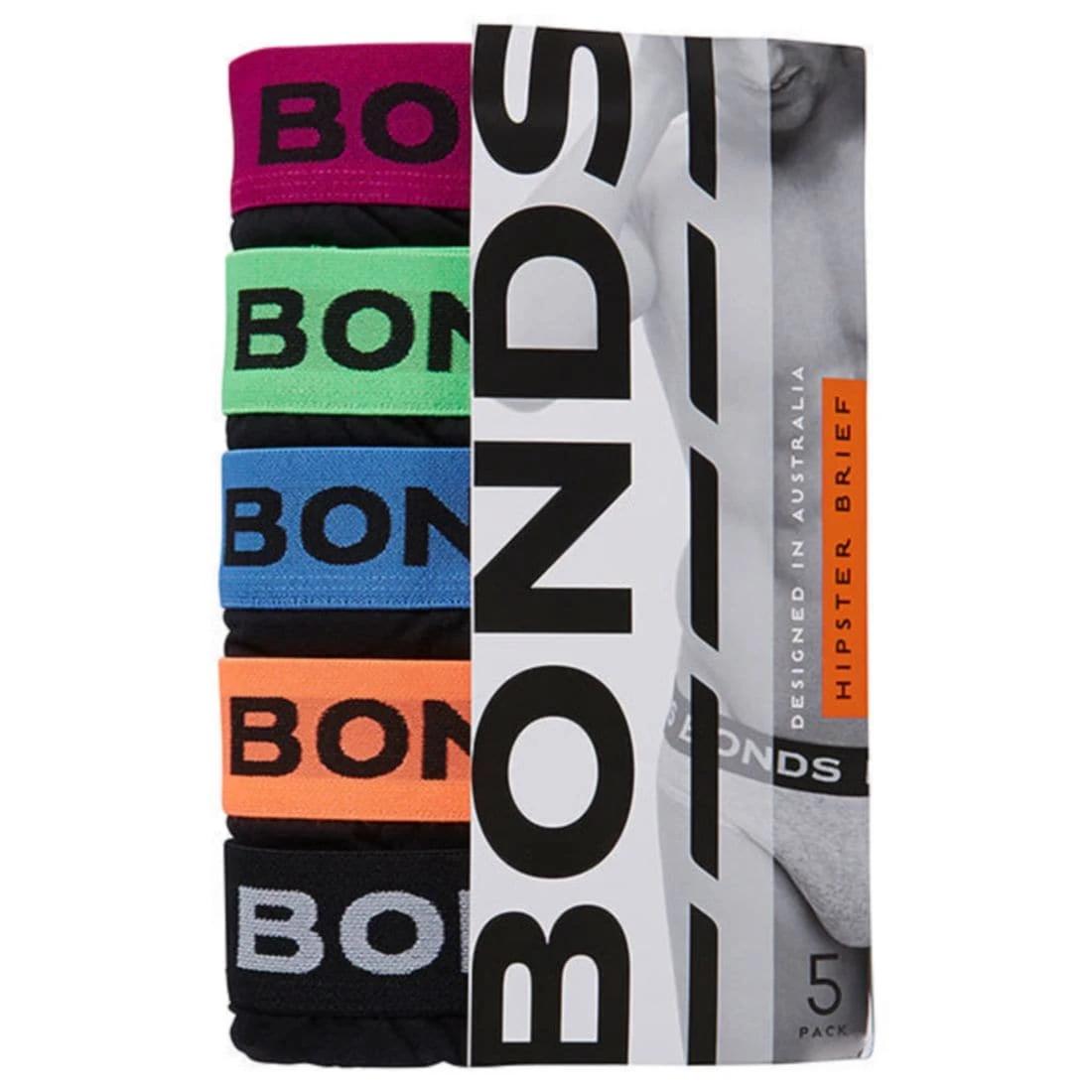 1 Bonds 5 Pack Hipster Briefs; Style: M8dmtx BLACK/COLOURED, 1 of 6