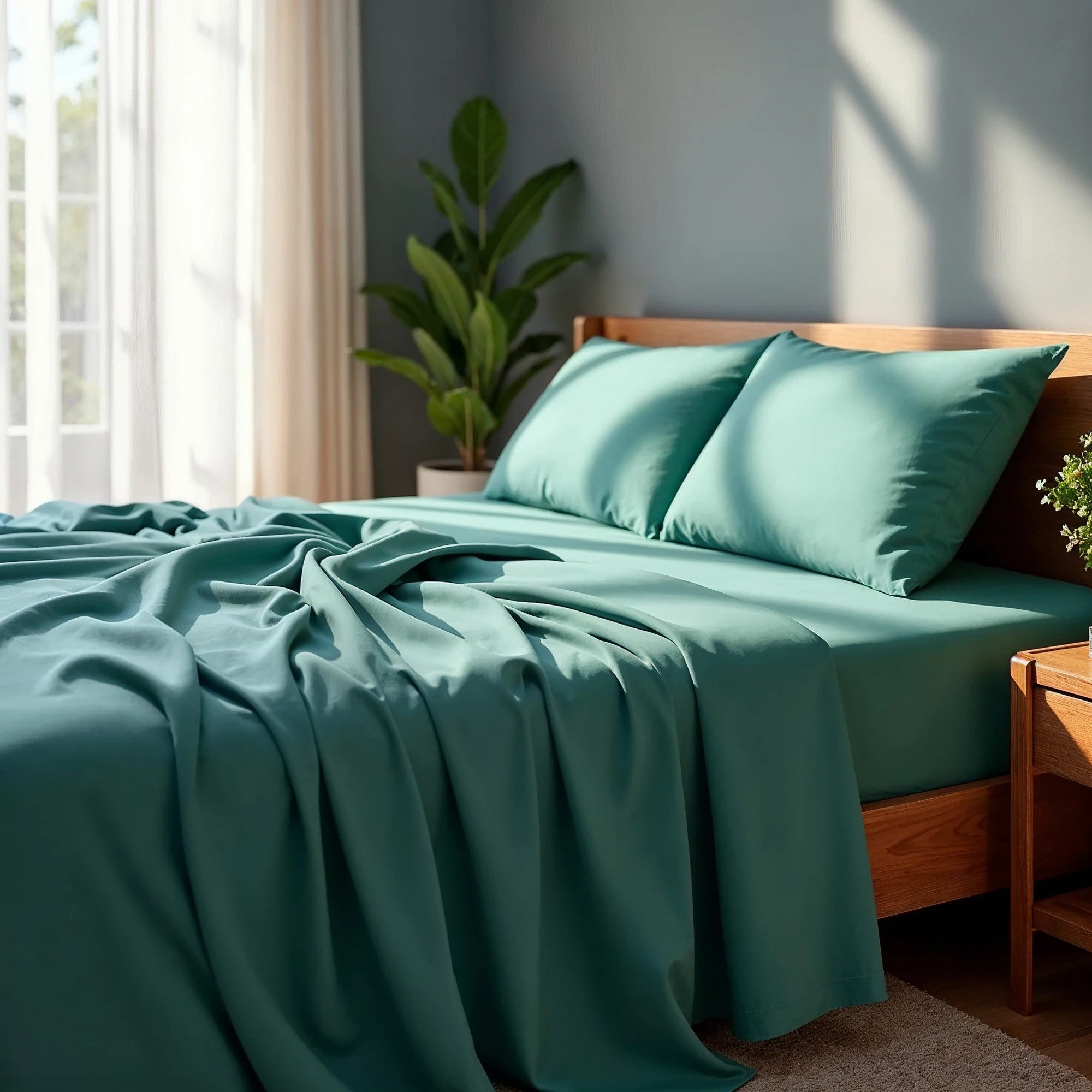 2 Royal Comfort 2000 Thread Count Bamboo Cooling Sheet Set Ultra Soft Bedding - King Bed - Blue, 2 of 4
