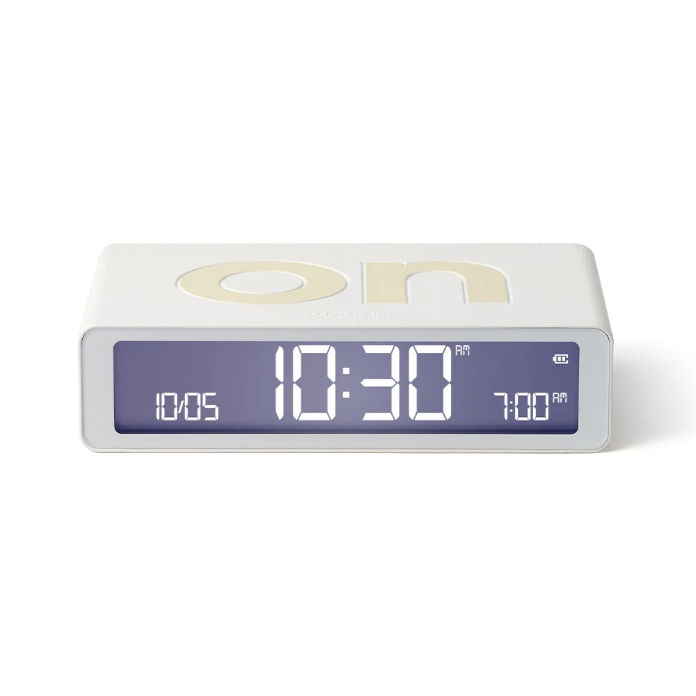 1 Lexon Flip Classic Reversible Alarm Clock - White - White, 1 of 5