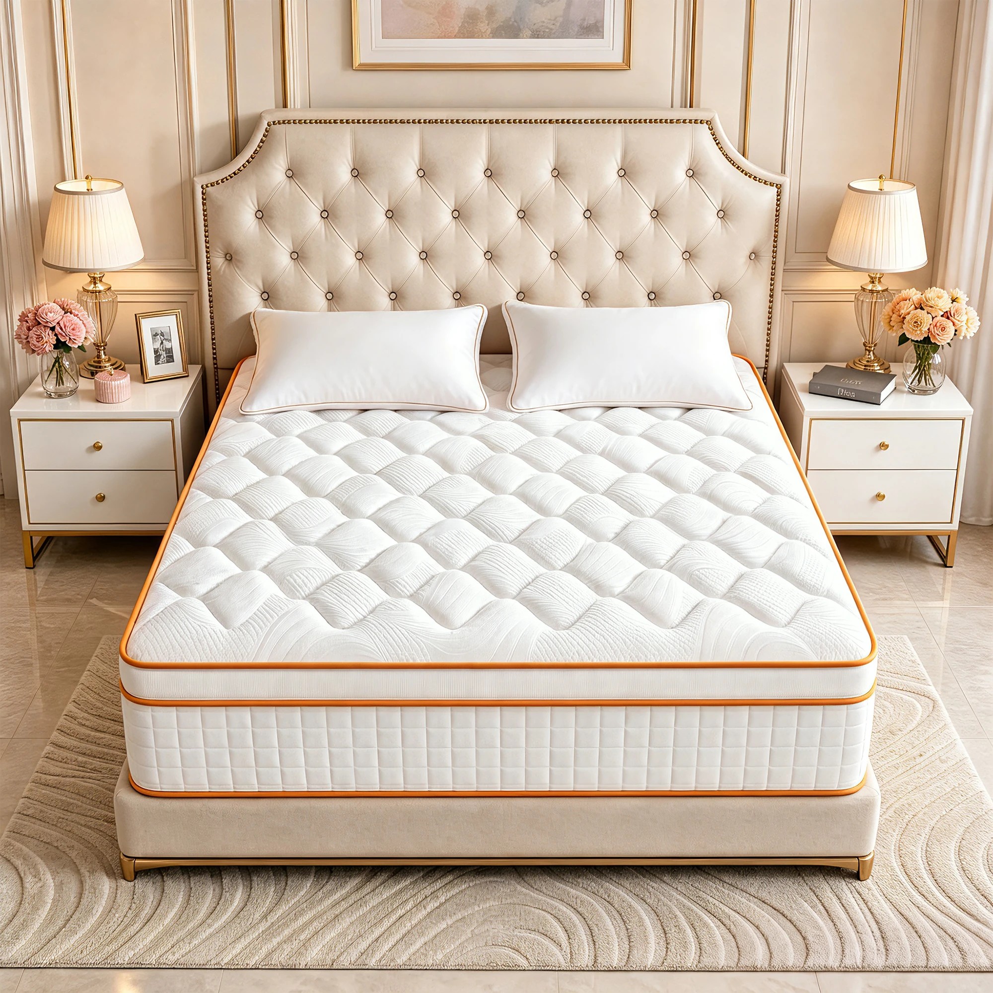 8 Advwin 34CM Hybrid Mattress with Memory Foam & Individual Pocket Springs Queen Size - White, 8 of 8