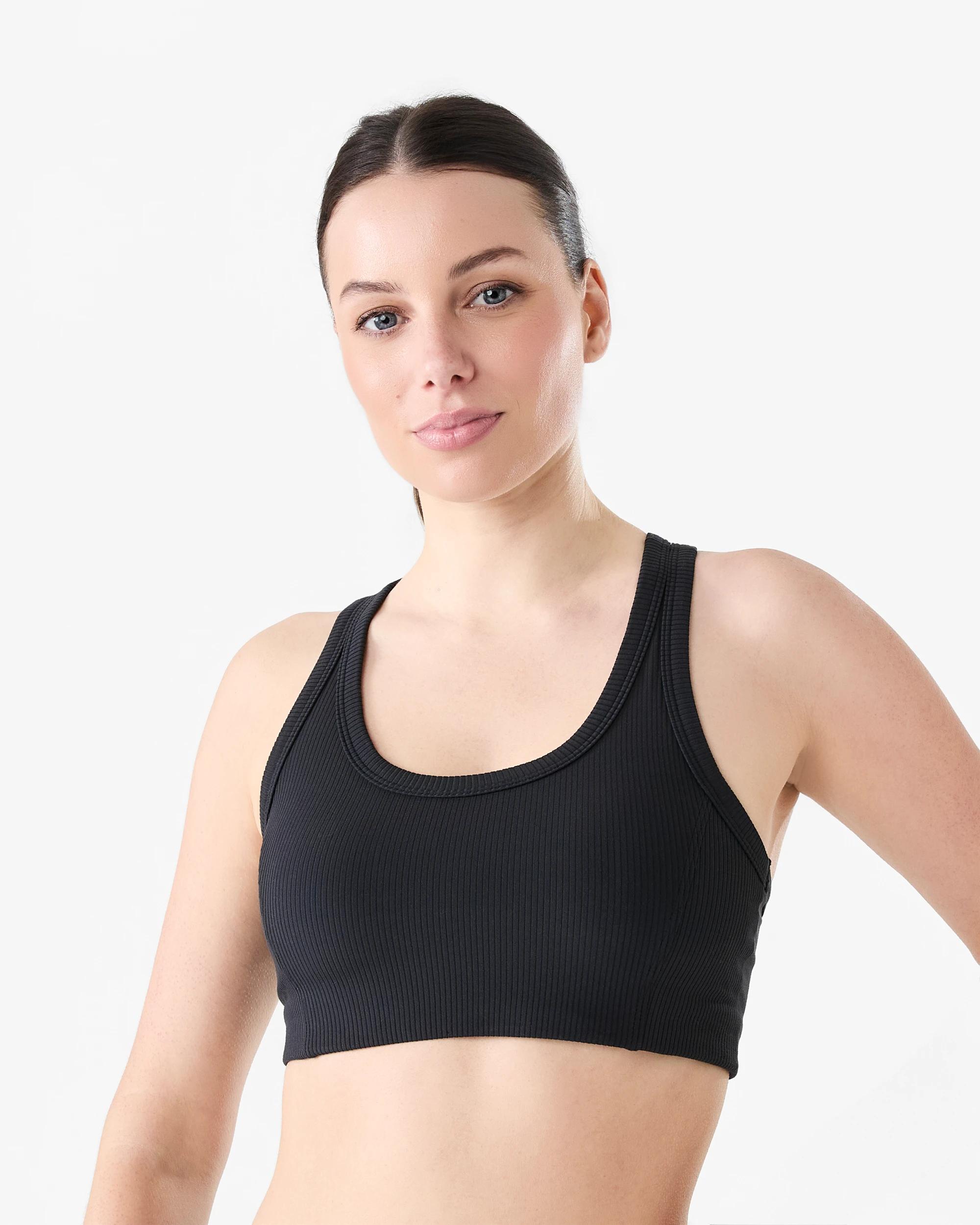 1 Active Womens Ultrasoft Rib Racer Crop Black, 1 of 5