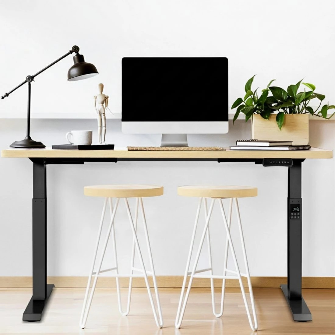 5 Artiss Standing Desk Motorised Dual Motor  Oak - Multi, 5 of 5