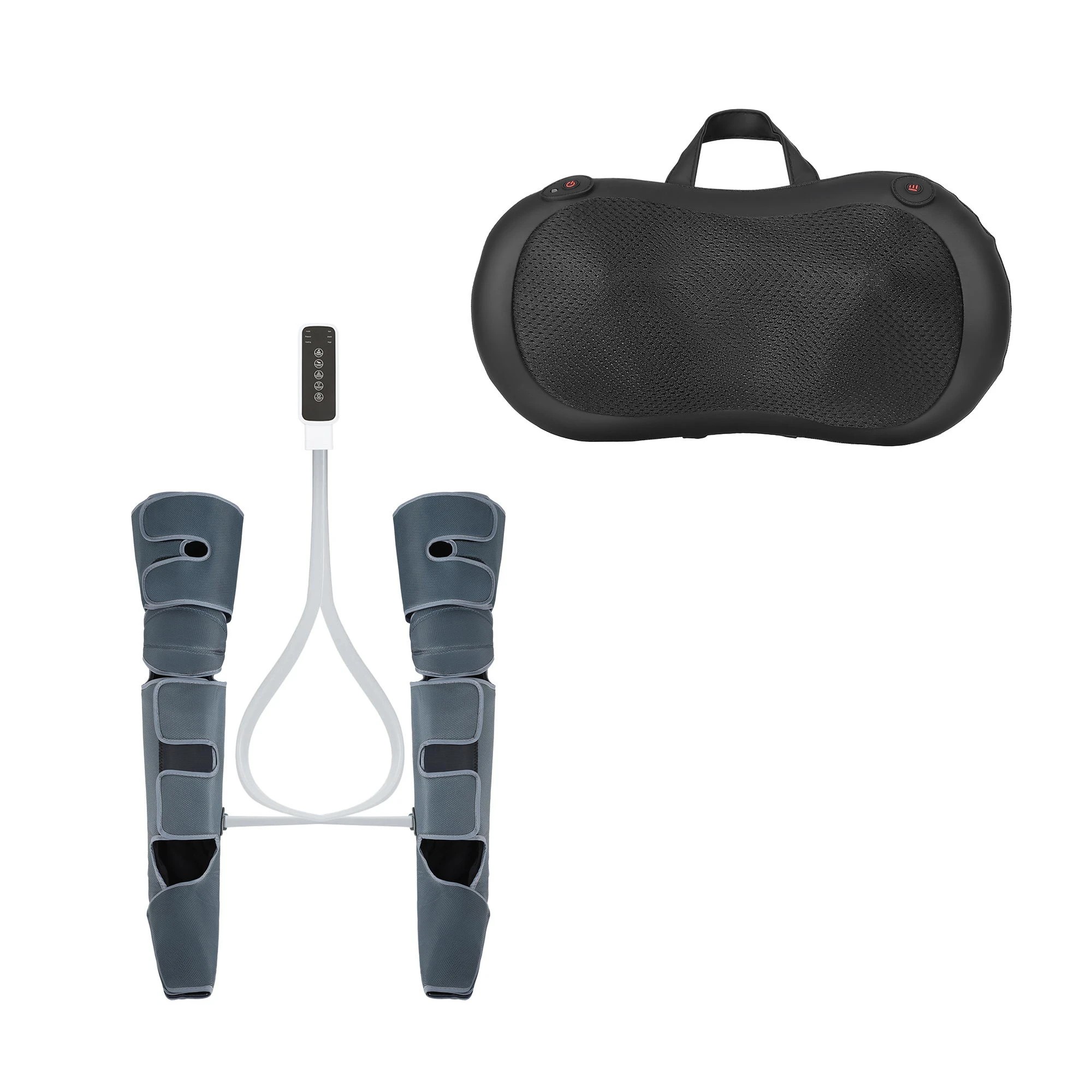 3 Livemor Leg Foot Massager Air Compression With Back Neck Massager Heat - Black, 3 of 3