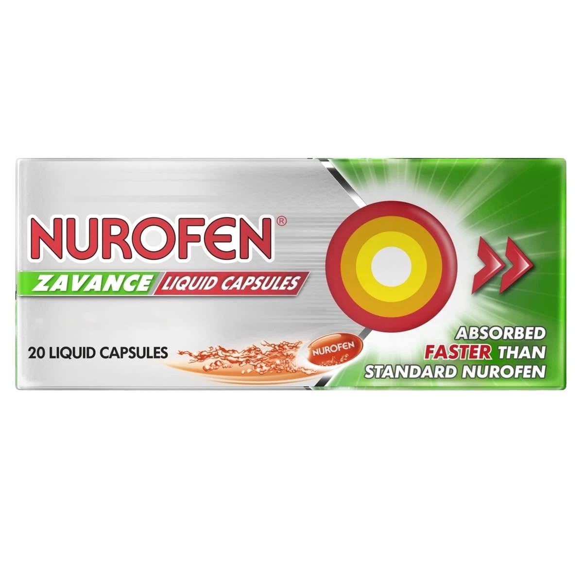 2 20 Pack Nurofen Zavance Fast Pain Relief Liquid Capsules 200mg Ibuprofen, 2 of 7