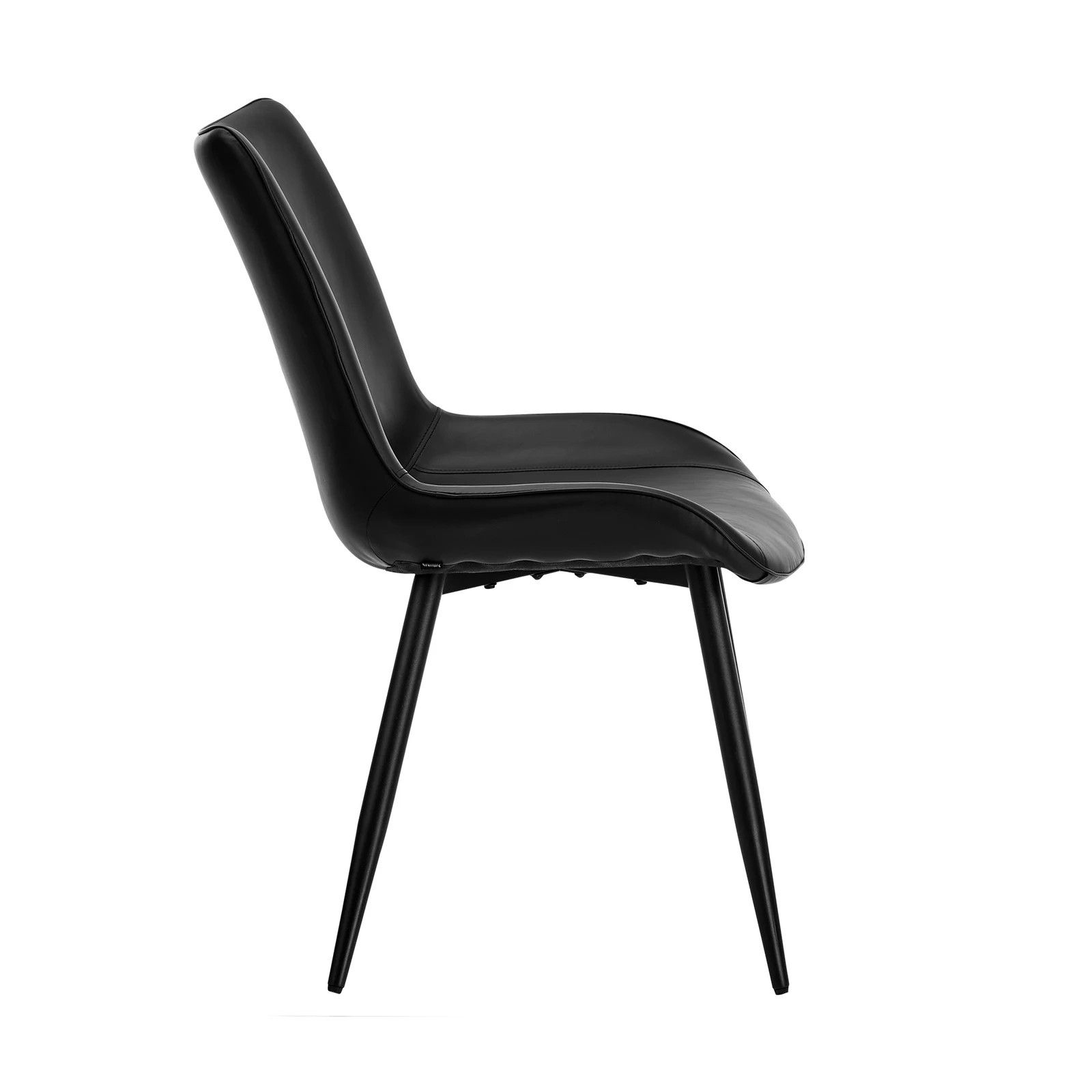 8 Oikiture 2x Dining Chairs Kitchen Accent Chairs Upholstered PU Leather - Black, 8 of 10
