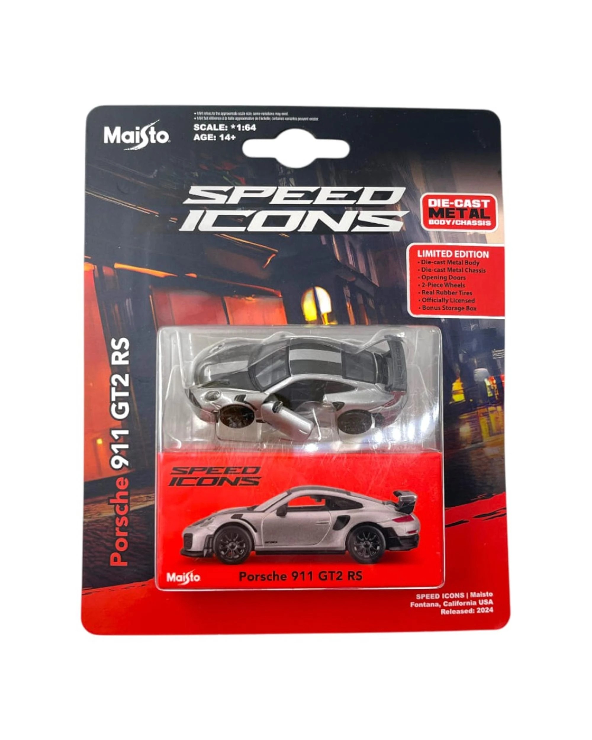 1 Maisto Speed Icon Porsche 911 GT2 RS 1:64 Scale Model Car, 1 of 2