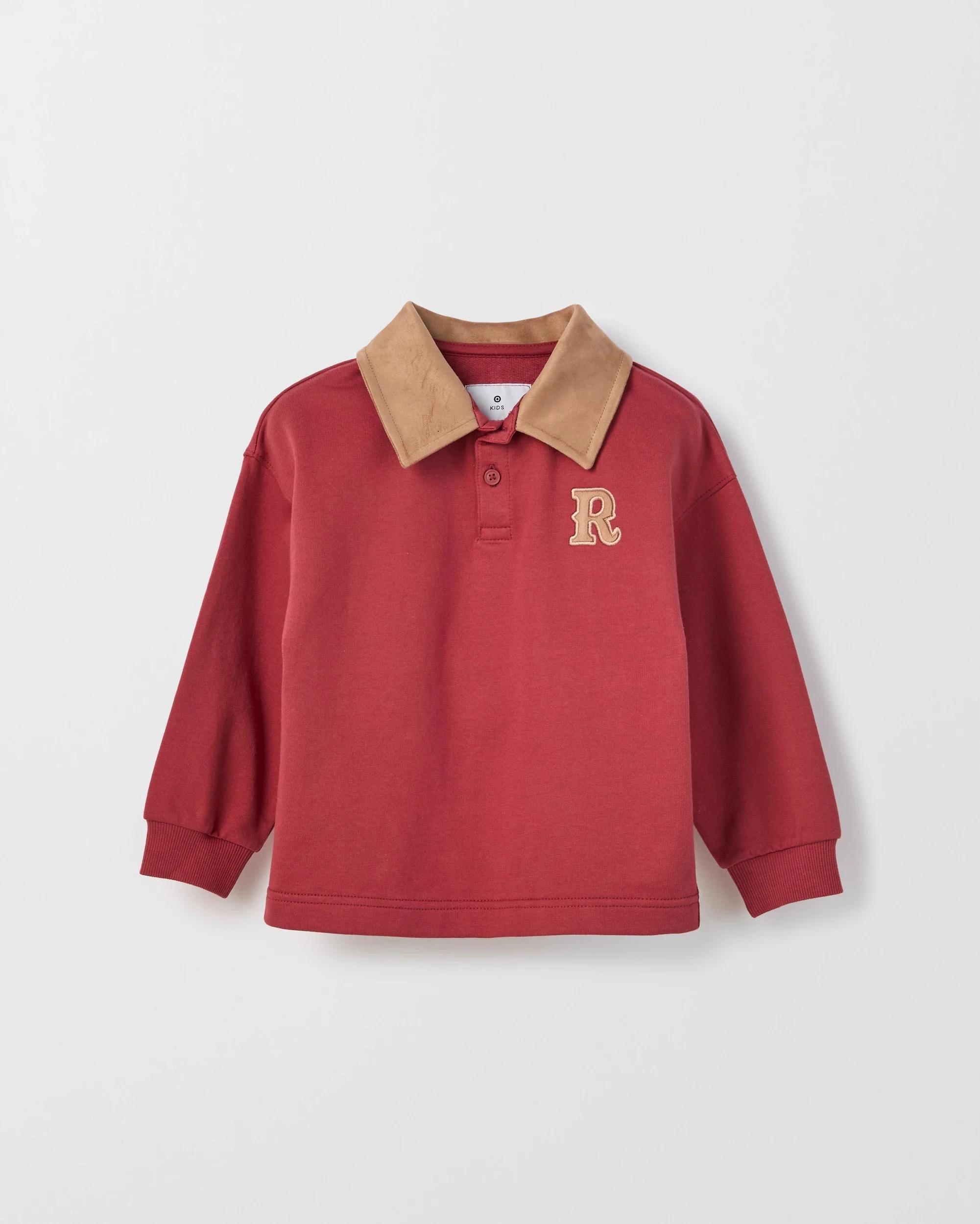 1 Target Kids Australian Cotton Rugby Top RED, 1 of 2