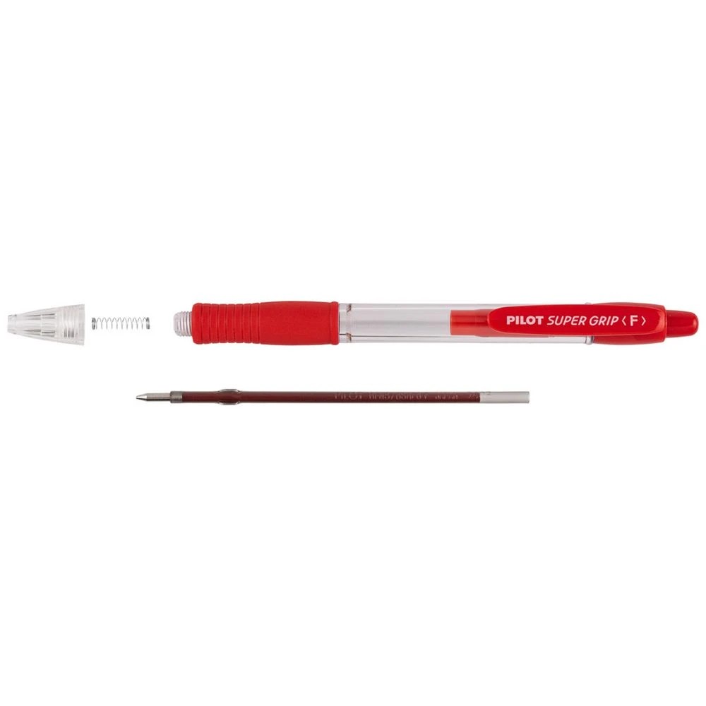 4 PILOT SuperGrip Retractable Ballpoint Fine 0.7mm Red 4 Pack, 4 of 8