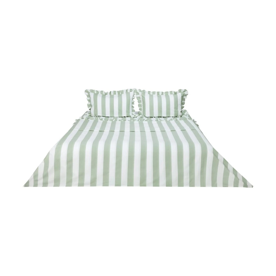 6 250 Thread Count Cotton Ruffle Sheet Set - King Bed, Sage, 6 of 7