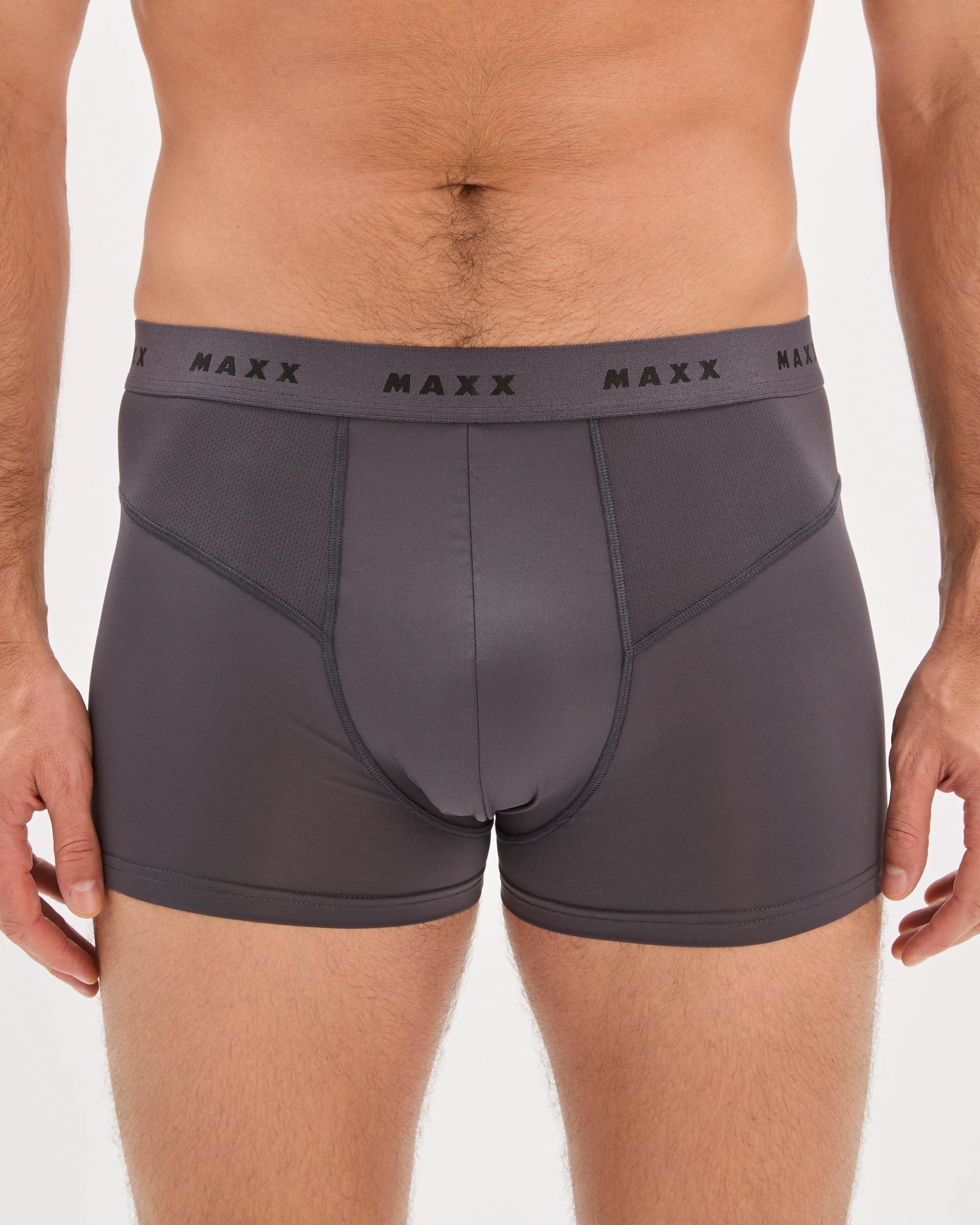 3 Maxx 3 Pack Performance Trunks GREY, 3 of 4