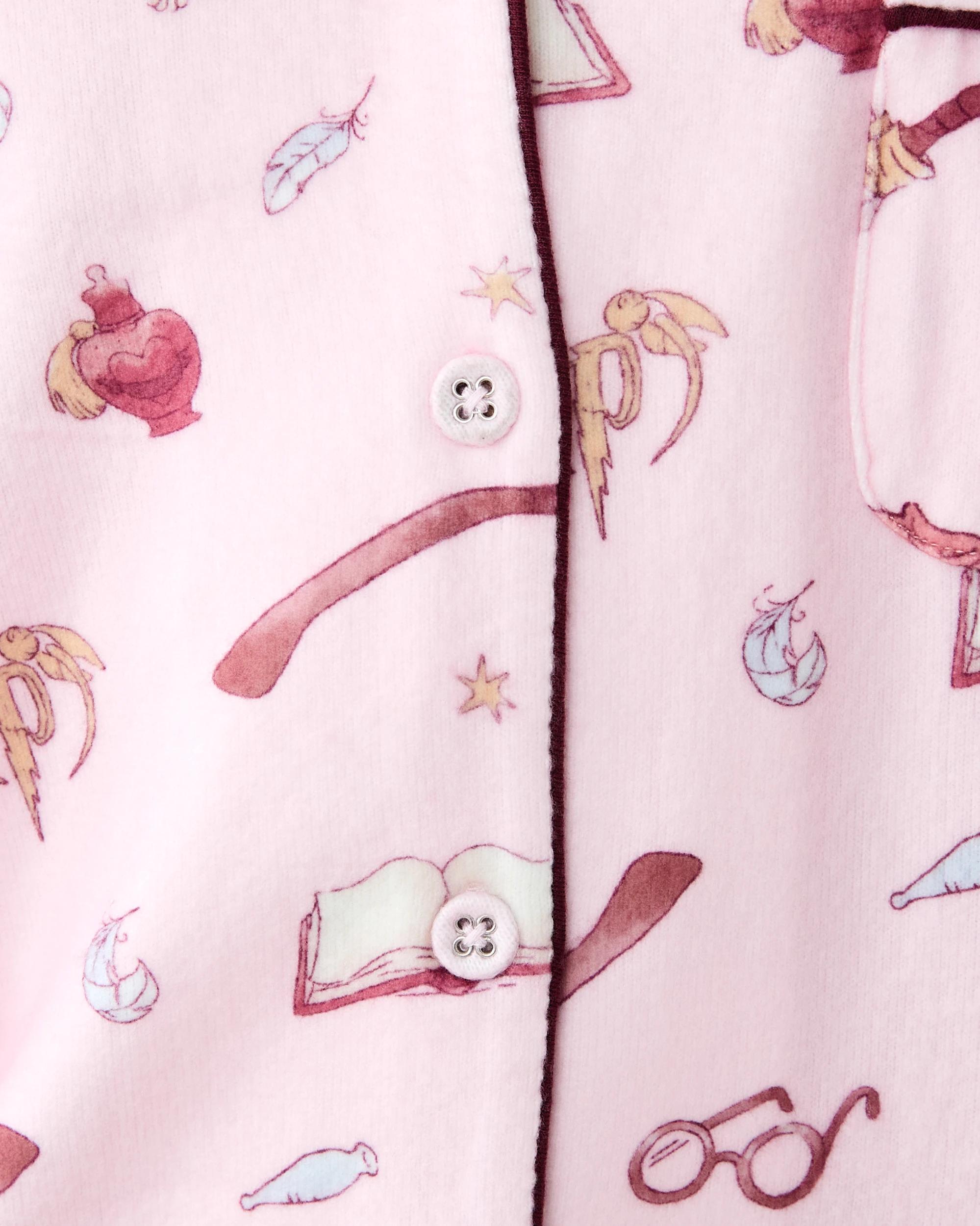 6 Harry Potter License Button Down Pyjama Set Pnk Hp, 6 of 7