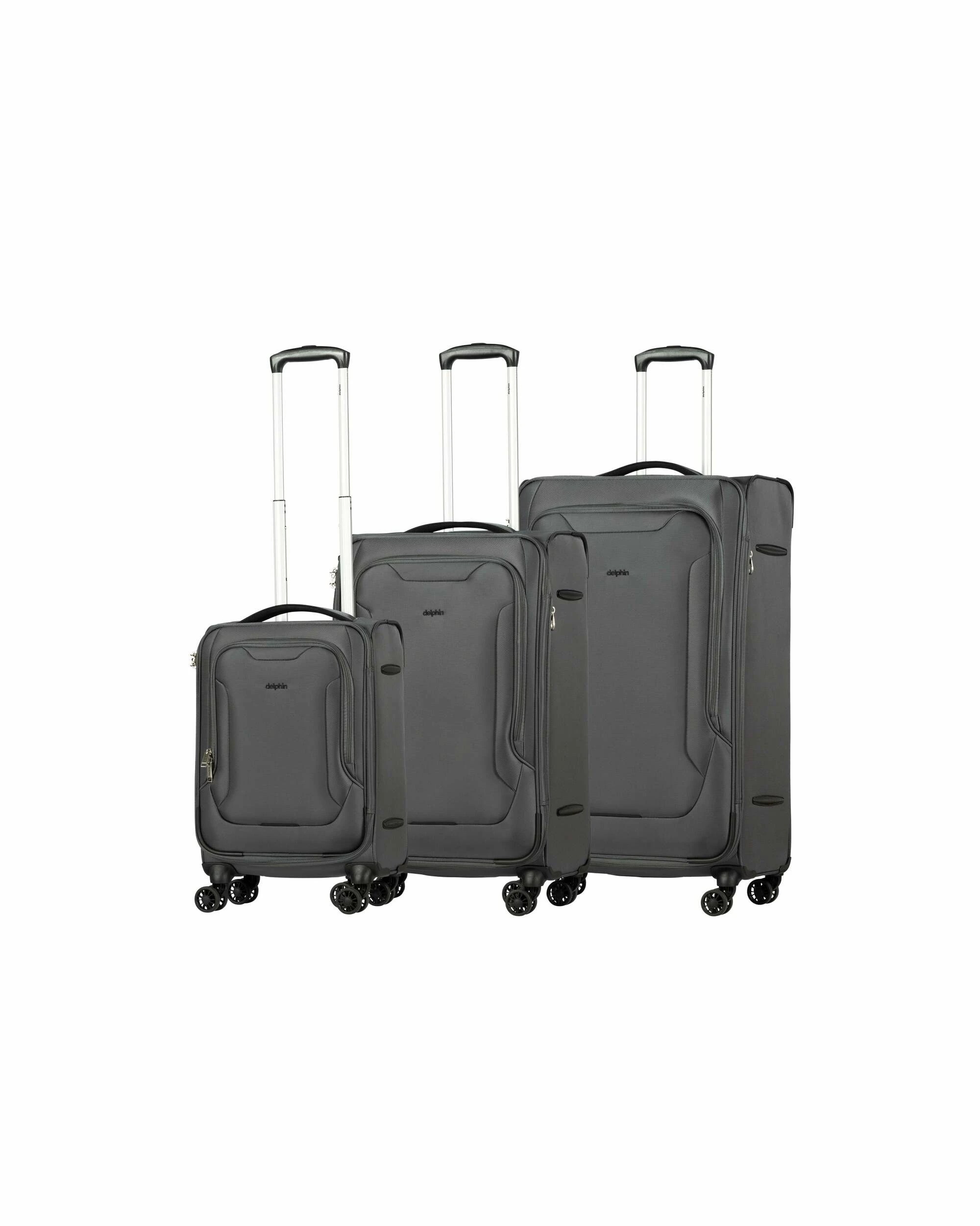 1 Delphin Caspian 2 3-Piece Set Suitcase - Grey, 1 of 5