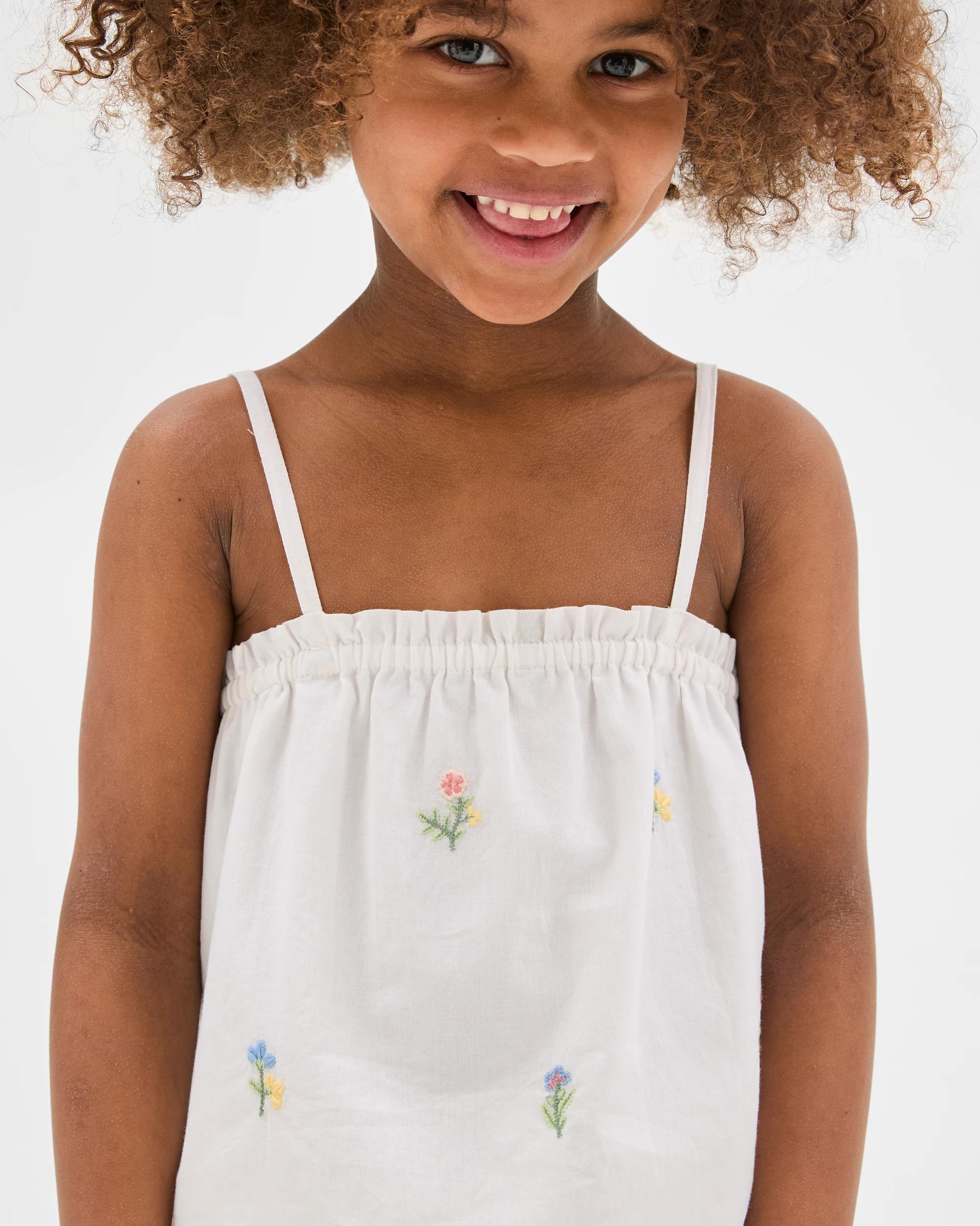 2 Target Australian Cotton Younger Girls Woven Embroidery Pyjama Set WHITE XMAS, 2 of 9