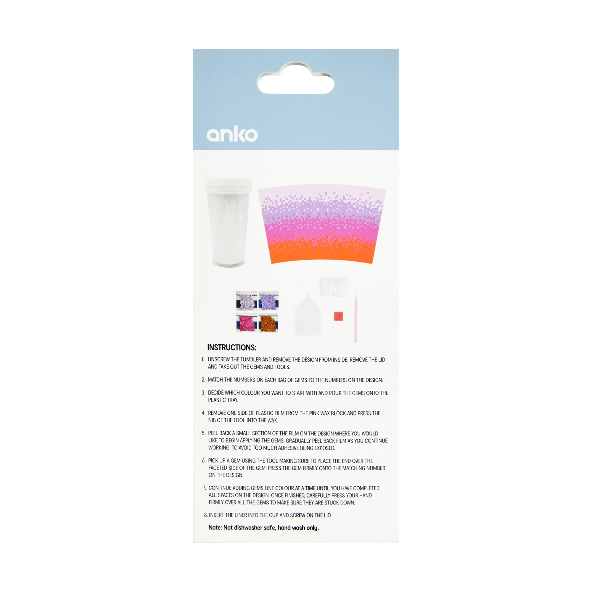 3 Sparkle Gem Art Plastic Tumbler - Ombre, 3 of 3