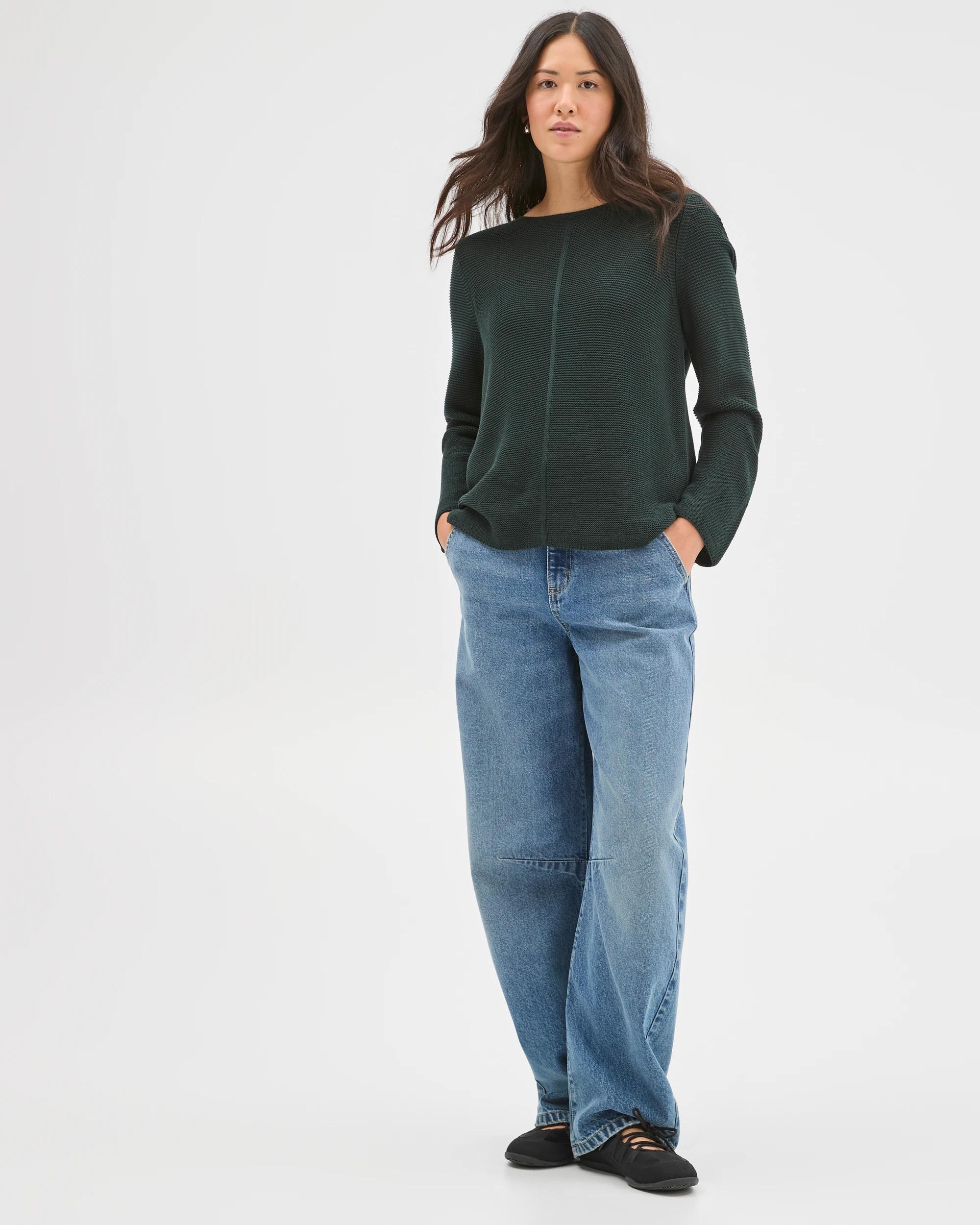 2 Target Woman Australian Cotton Blend Ottoman Twist Jumper MIDNIGHT JADE, 2 of 6