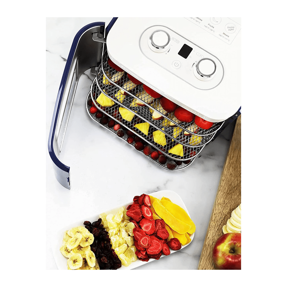 8 TODO 400W Food Dehydrator Stainless Steel Interior Preserve Yogurt Fruit Dryer Jerky Maker - Blue, 8 of 8