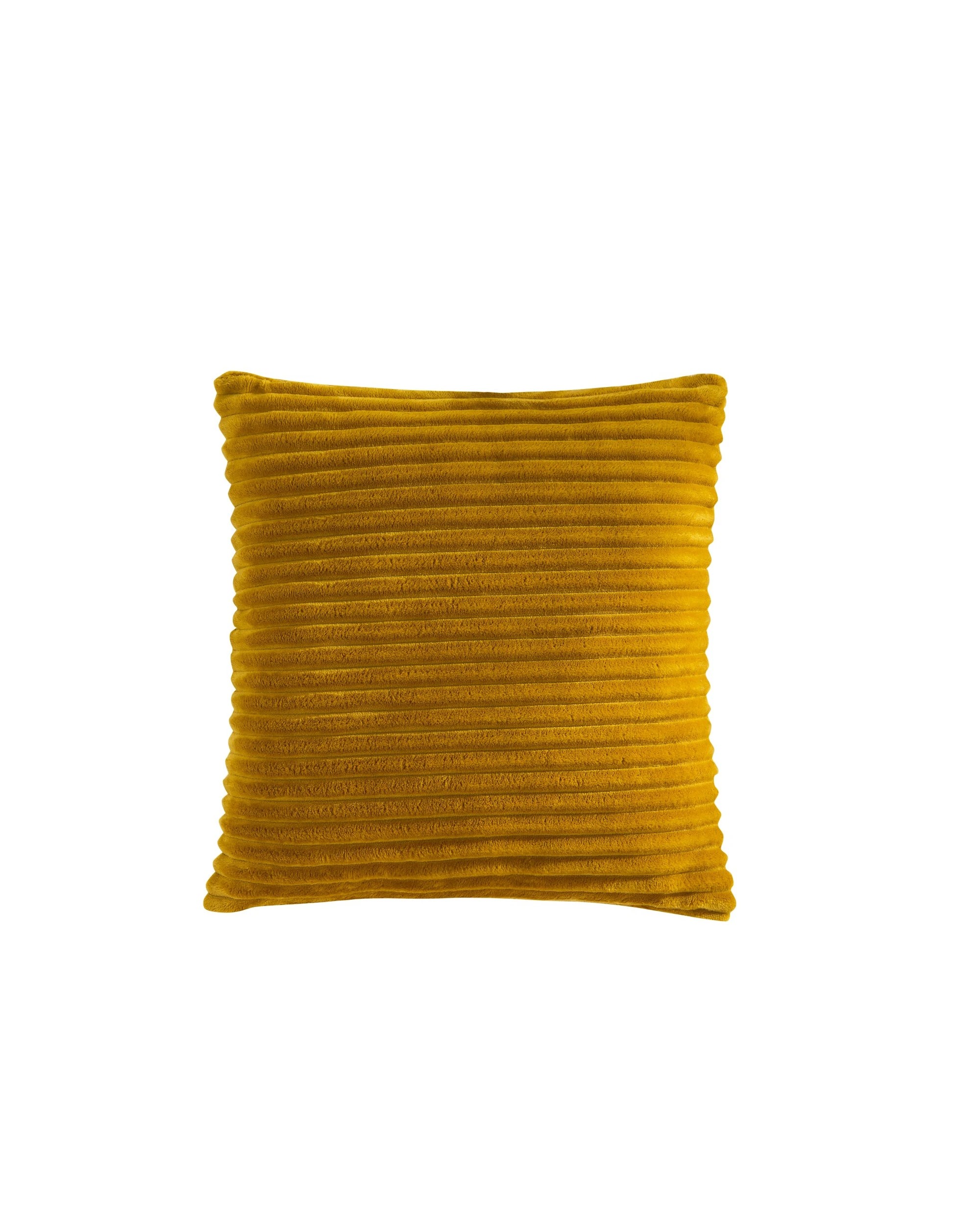 1 Dreamaker Signature Embossed Corduroy Fleece Cushion 45x45cm - Mustard, 1 of 6